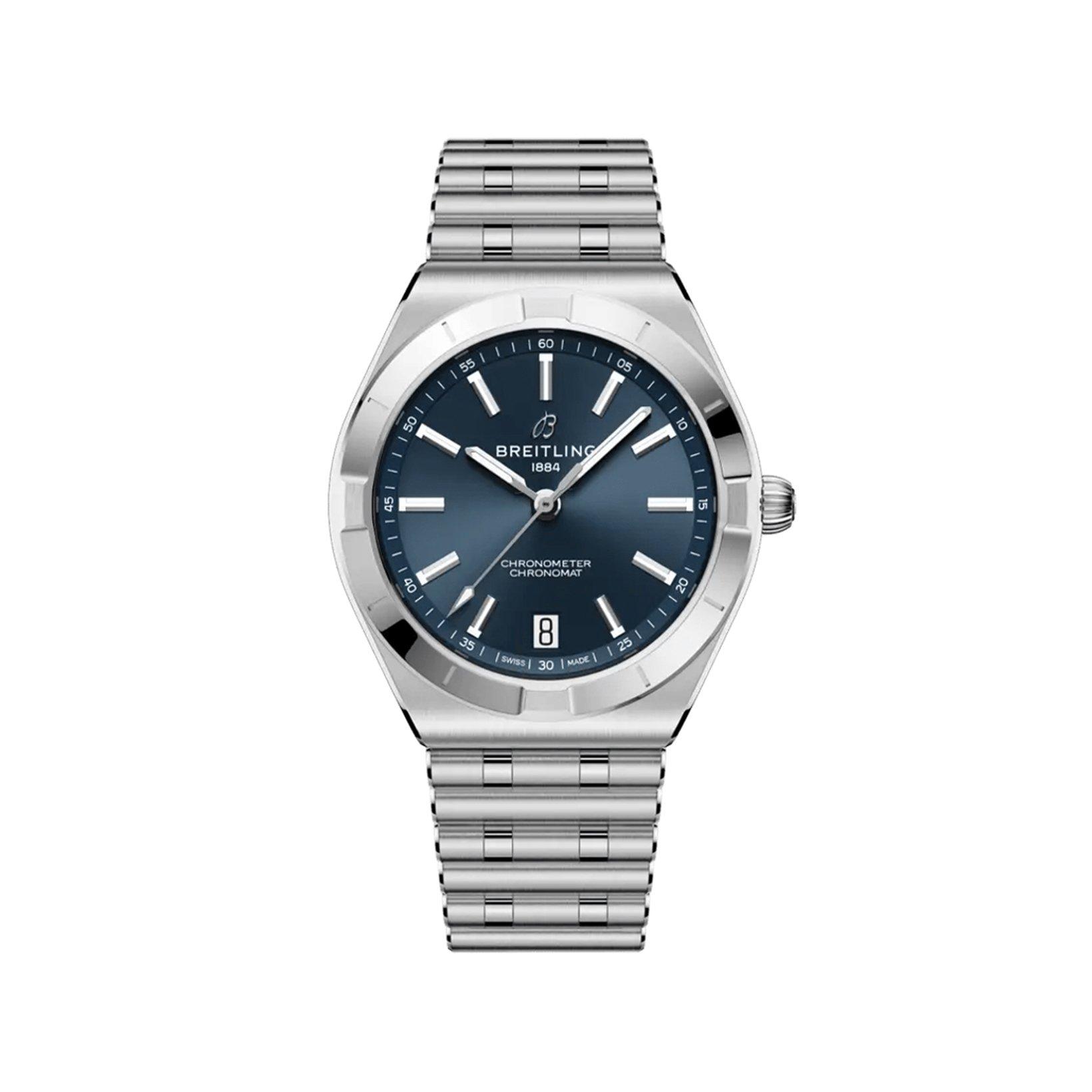 Breitling Chronomat B10 Automatic 36 mm Stainless Steel Watch  Blue Dial  Stainless Steel Bracelet