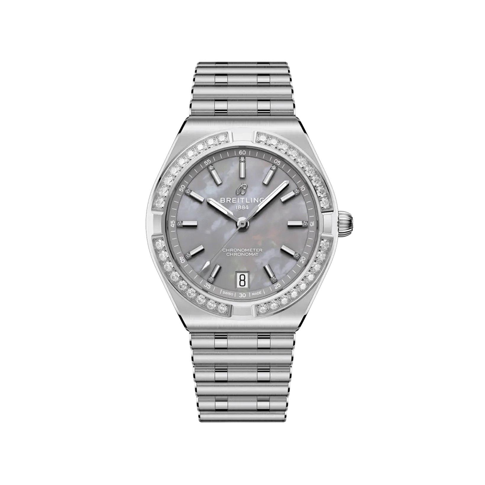 Breitling Chronomat B10 Automatic 36 mm Stainless Steel Watch  Grey Dial  Stainless Steel Bracelet