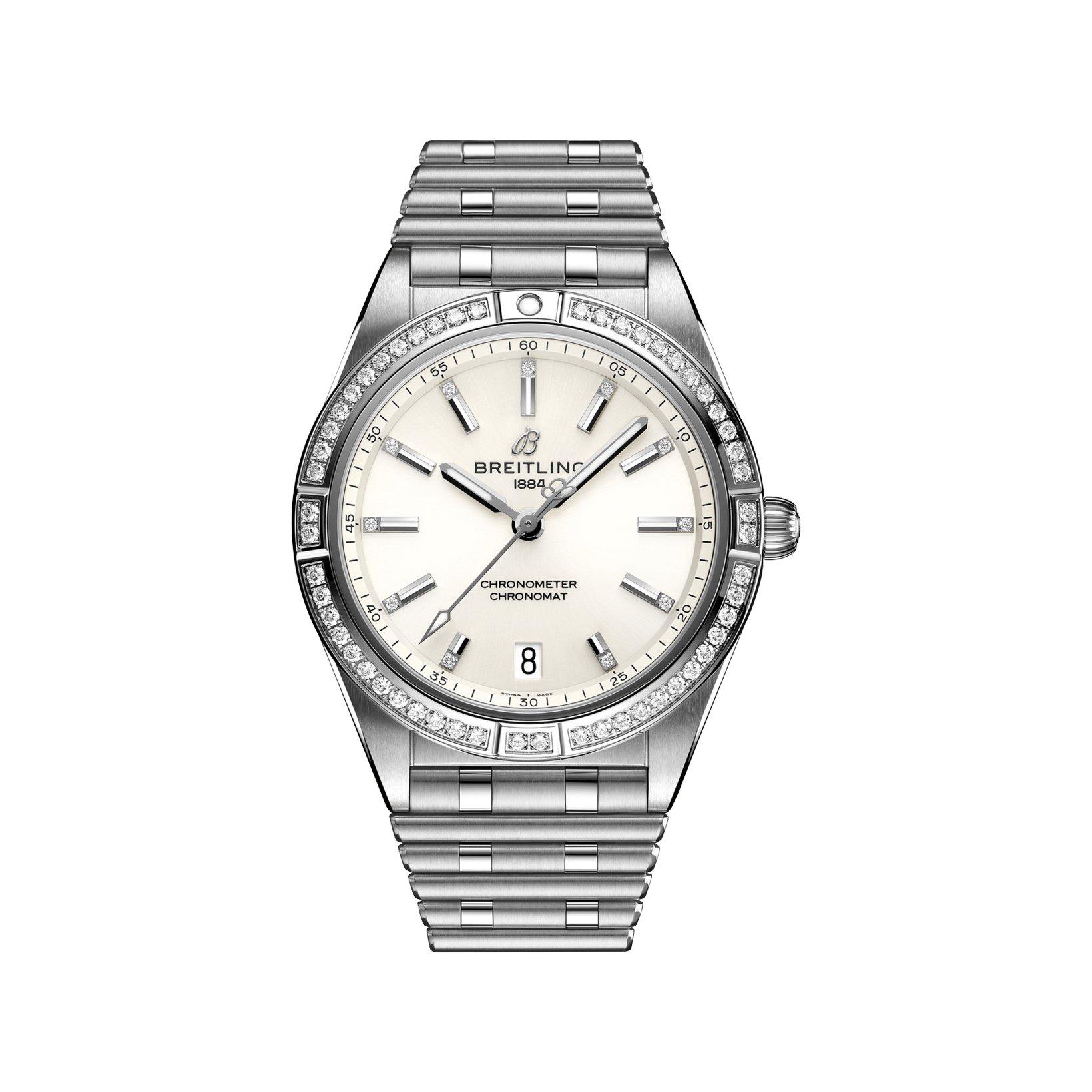 Breitling Chronomat B10 Automatic 36 mm Stainless Steel Watch  Silver Dial  Stainless Steel Bracelet