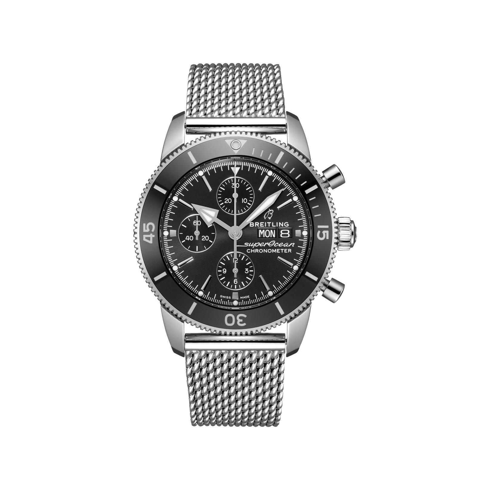 Breitling Superocean Heritage B13 Automatic 44 mm Stainless Steel Watch  Black Dial  Stainless Steel Bracelet