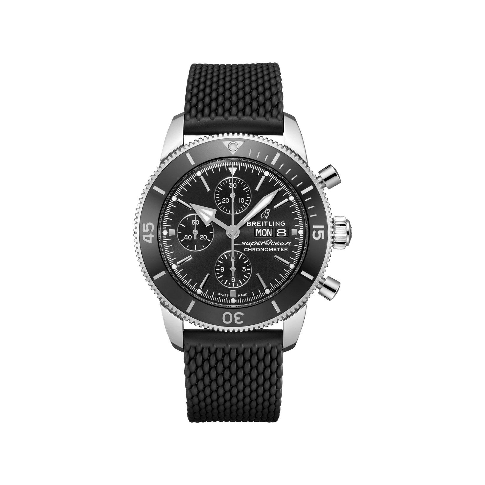 Breitling Superocean Heritage B13 Automatic 44 mm Stainless Steel Watch  Black Dial   Rubber Strap