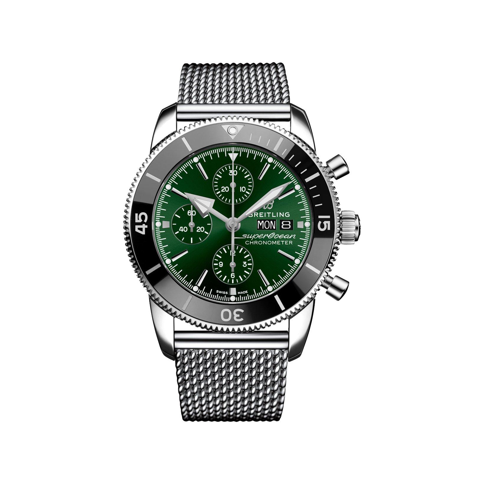 Breitling Superocean Heritage B20 Automatic 44 mm Stainless Steel Watch  Green Dial  Stainless Steel Bracelet