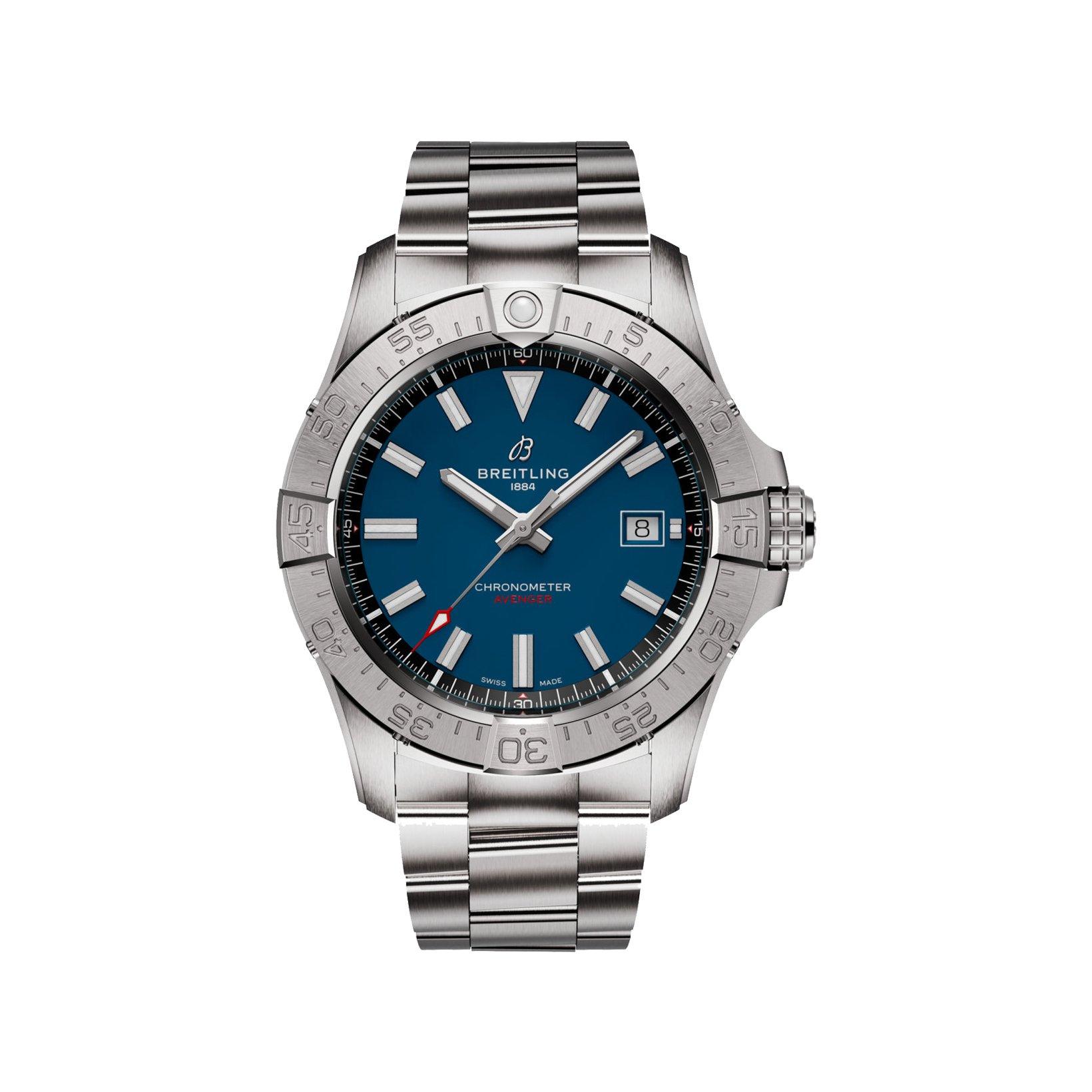 Breitling Avenger B17 Automatic 42 mm Stainless Steel Watch  Blue Dial  Stainless Steel Bracelet