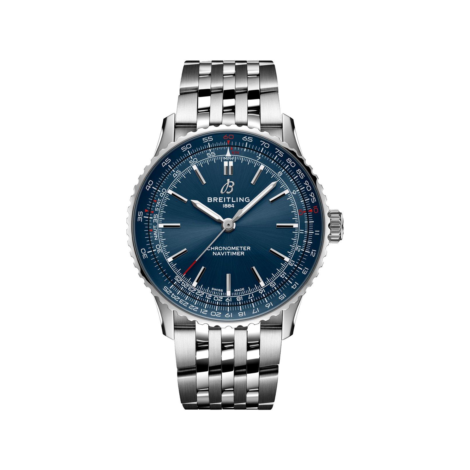 Breitling Navitimer B17 Automatic 41 mm Stainless Steel Watch  Blue Dial  Stainless Steel Bracelet
