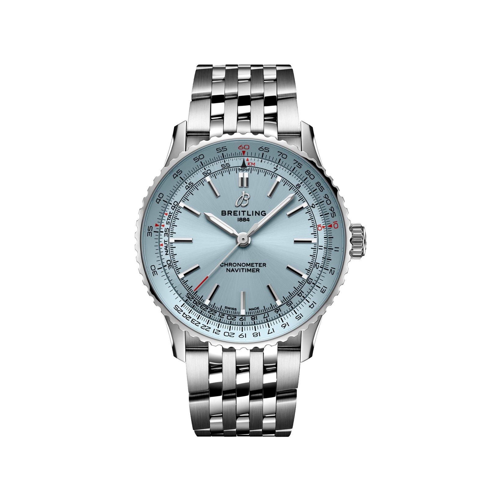 Breitling Navitimer B17 Automatic 41 mm Stainless Steel Watch  Ice Blue Dial  Stainless Steel Bracelet