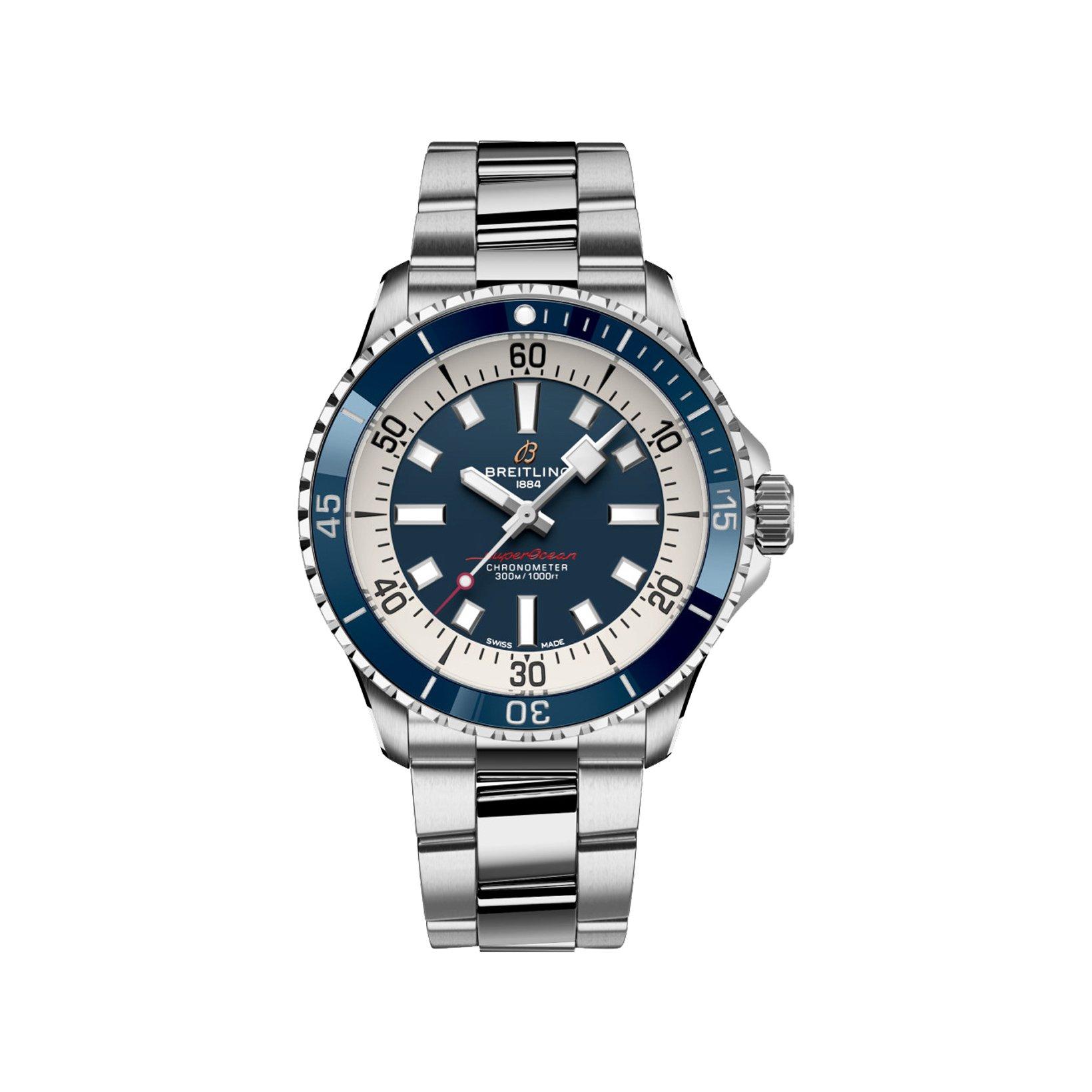 Breitling Superocean B17 Automatic 42 mm Stainless Steel Watch  Blue Dial  Stainless Steel Bracelet