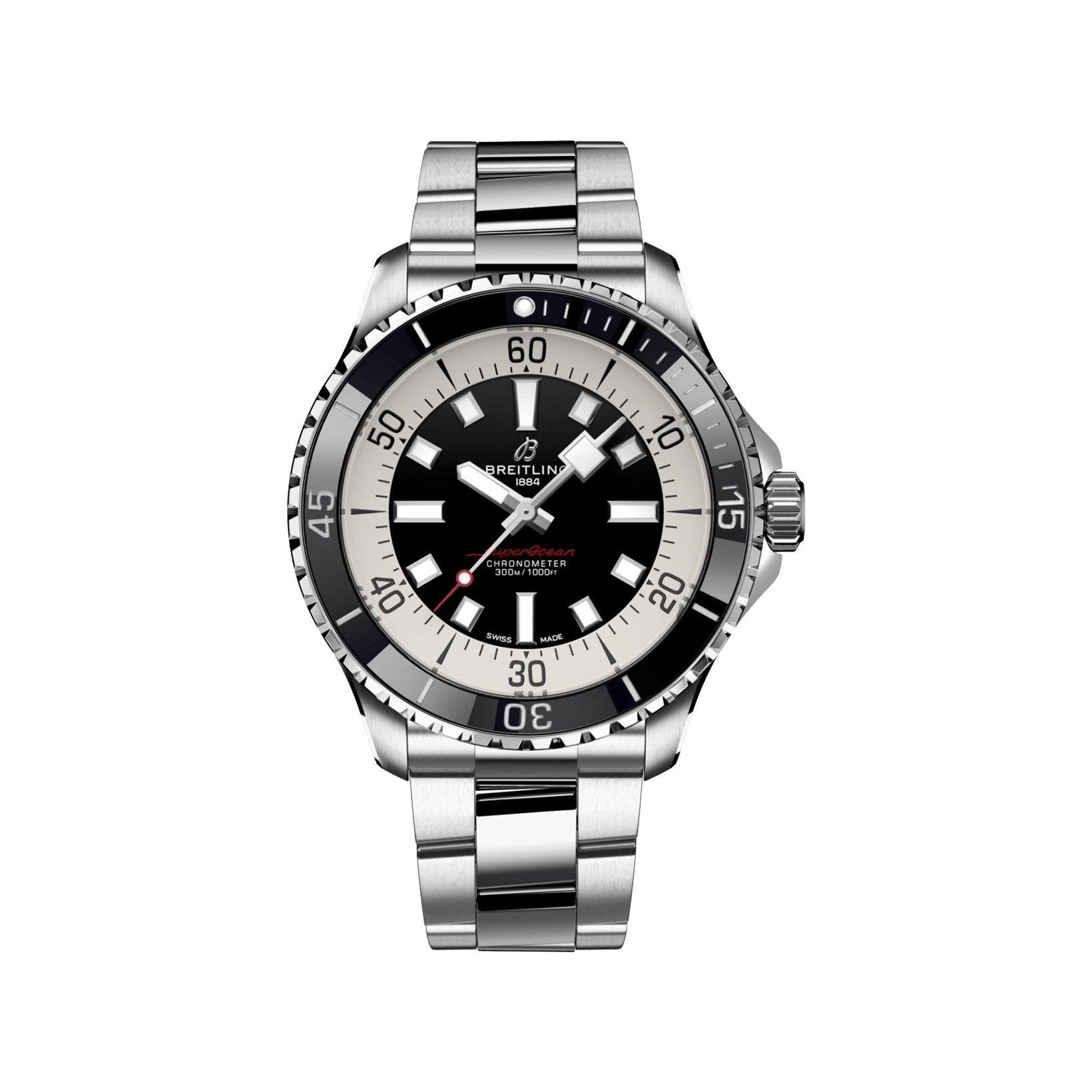 Breitling Superocean B17 Automatic 44 mm Stainless Steel Watch  Black Dial  Stainless Steel Bracelet