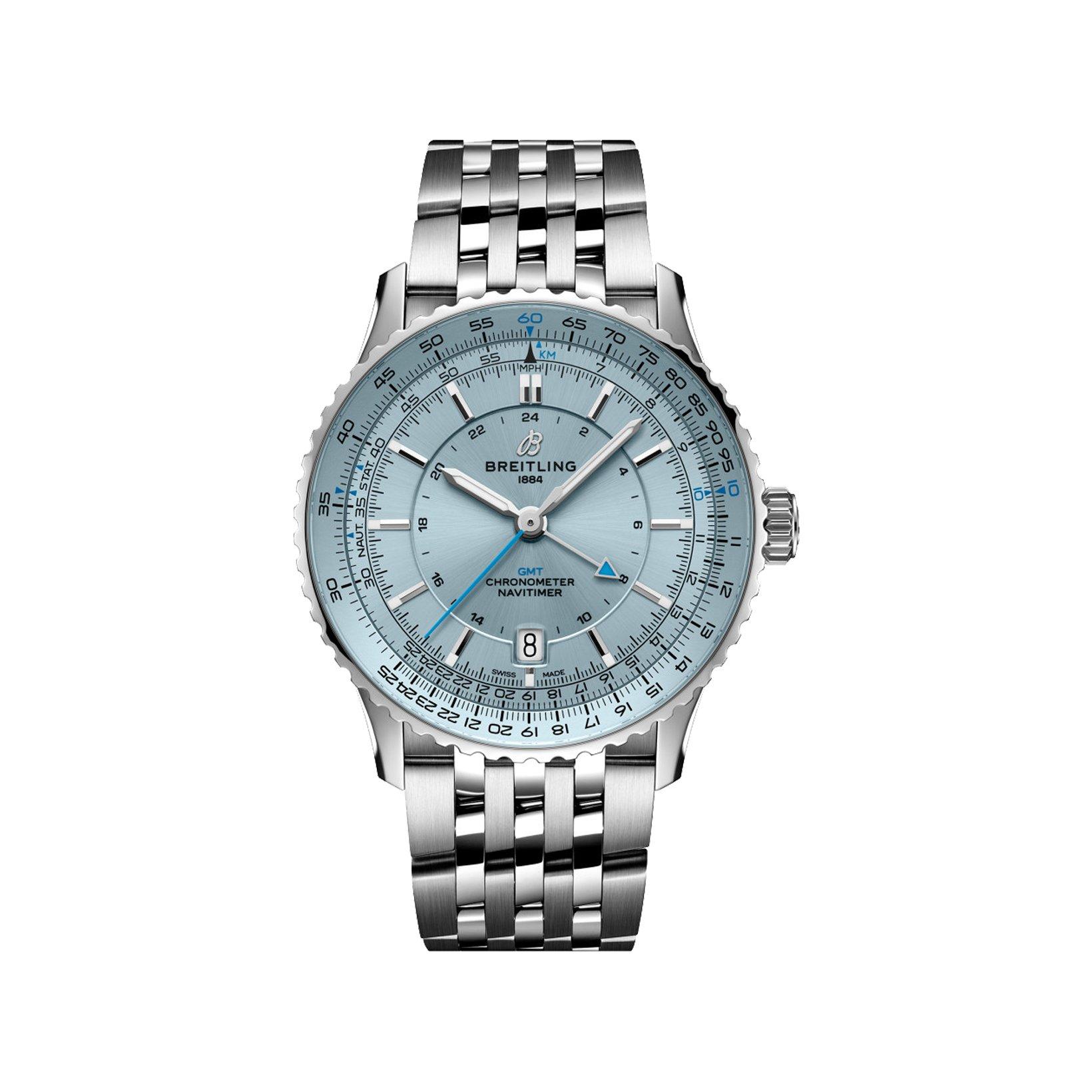 Breitling Navitimer B32 Automatic 41 mm Stainless Steel Watch  Ice Blue Dial  Stainless Steel Bracelet