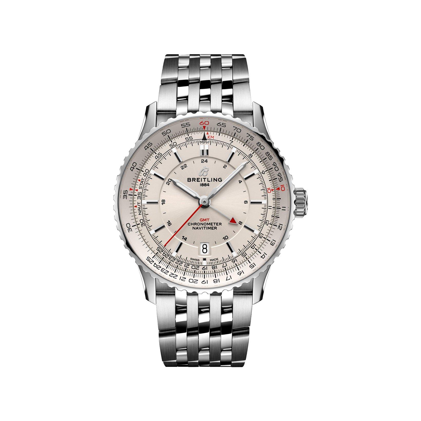 Breitling Navitimer B32 Automatic 41 mm Stainless Steel Watch  White Dial  Stainless Steel Bracelet