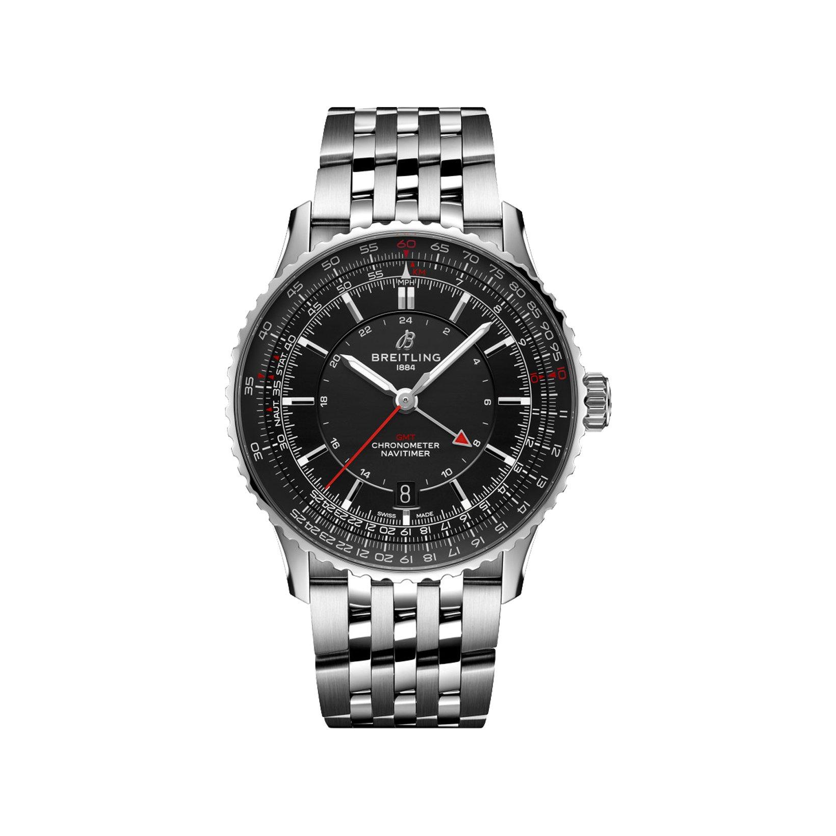 Breitling Navitimer B32 Automatic 41 mm Stainless Steel Watch  Black Dial  Stainless Steel Bracelet