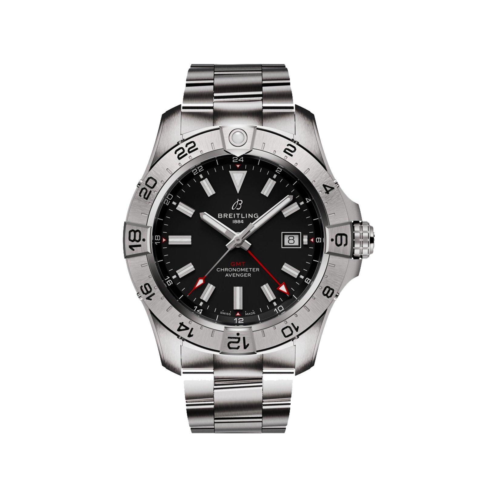 Breitling Avenger B32 Automatic 44 mm Stainless Steel Watch  Black Dial  Stainless Steel Bracelet