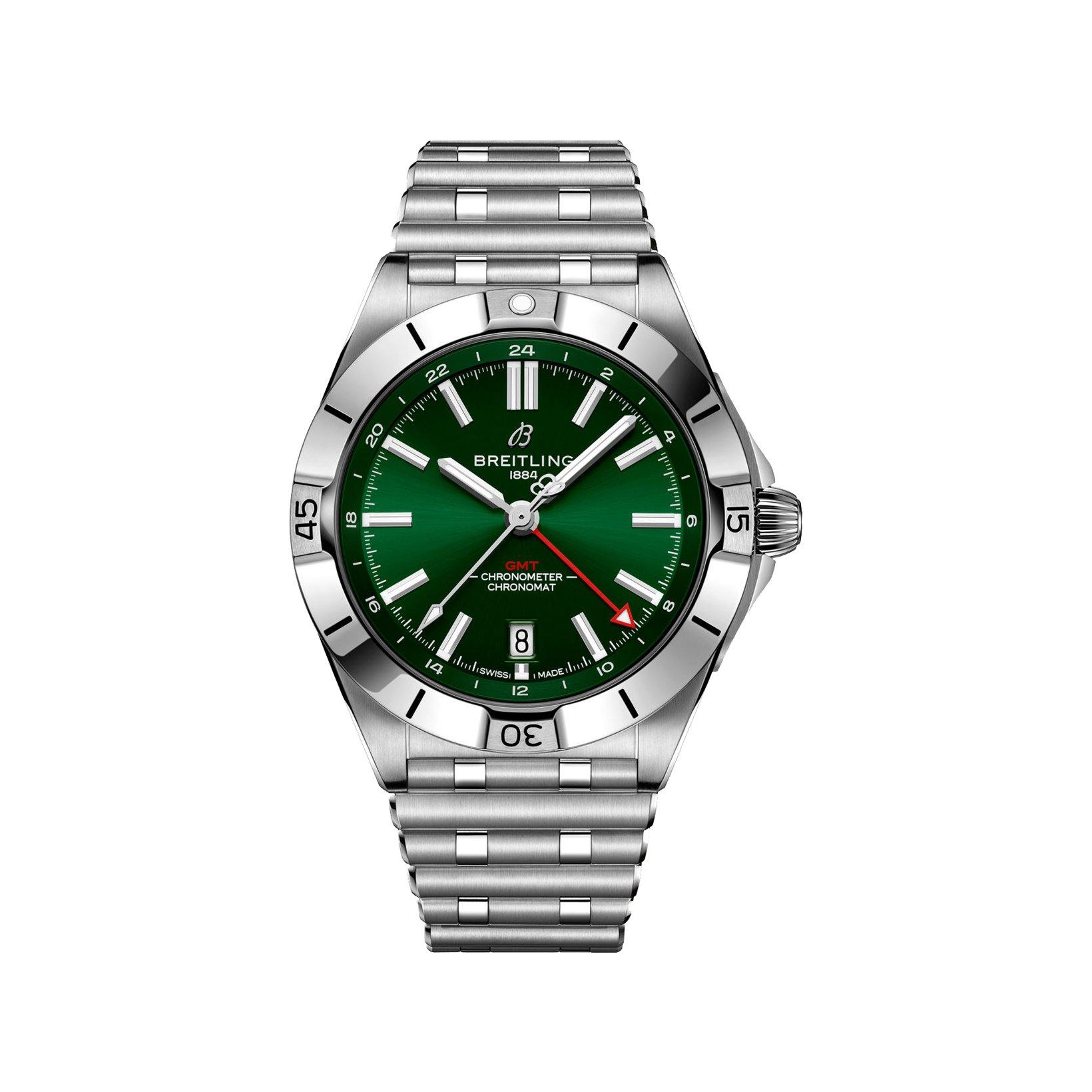 Breitling Chronomat B32 Automatic 40 mm Stainless Steel Watch  Green Dial  Stainless Steel Bracelet