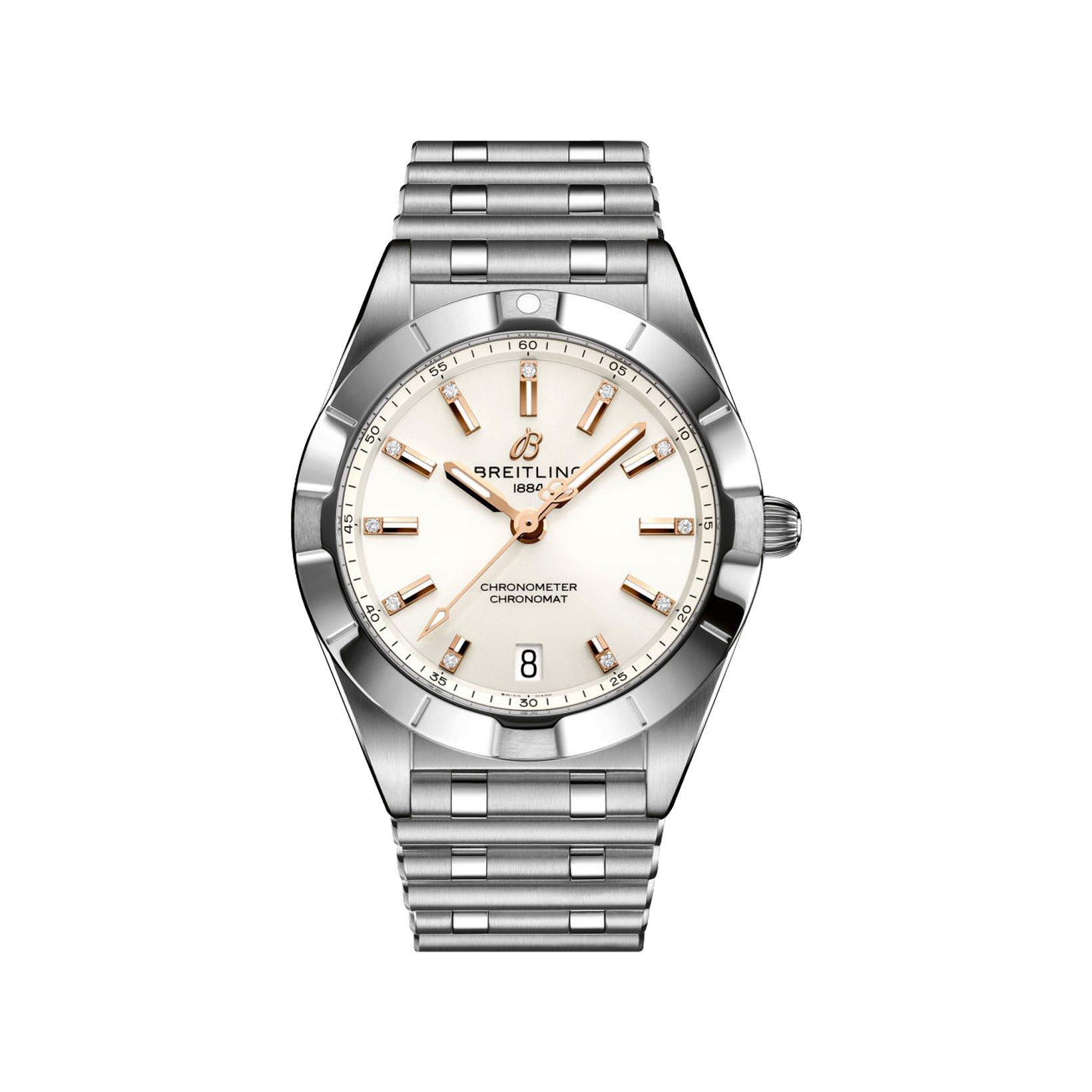 Breitling Chronomat B77 Quartz 32 mm Stainless Steel Watch  White Dial  Stainless Steel Bracelet