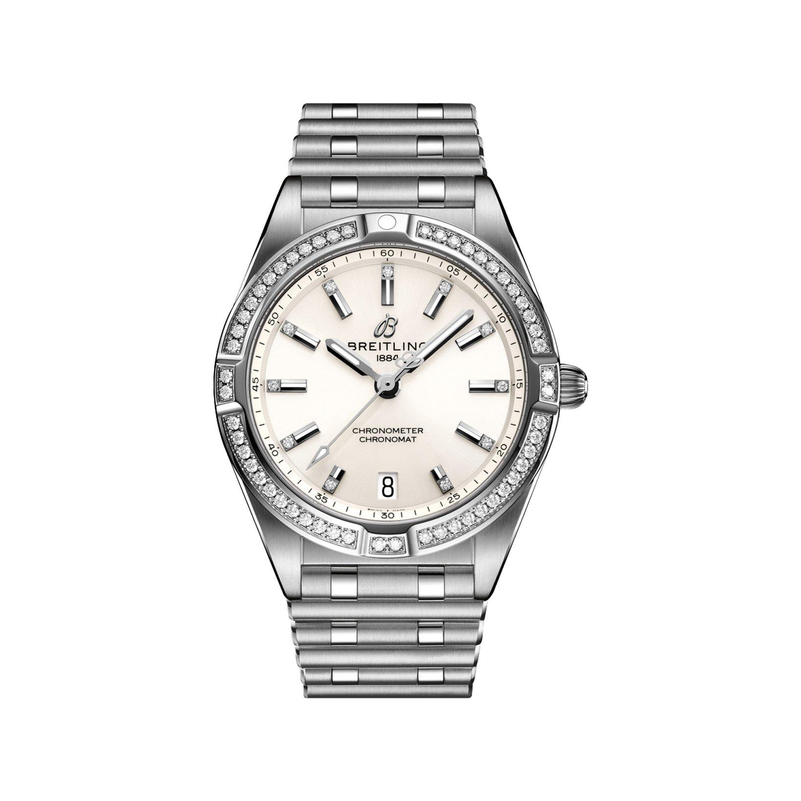 Breitling Chronomat B77 Quartz 32 mm Stainless Steel Watch  Cream Dial  Stainless Steel Bracelet