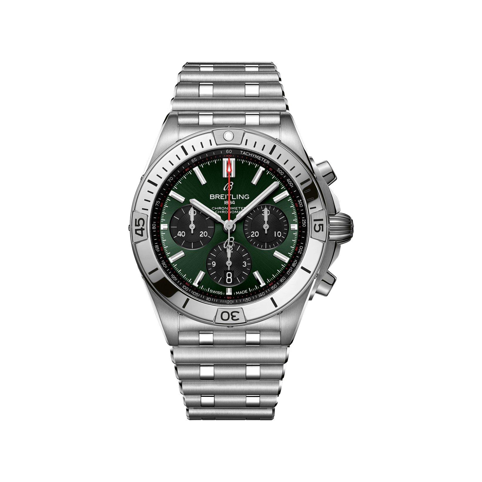 Breitling Chronomat B01 Automatic 42 mm Stainless Steel Watch  Green Dial  Stainless Steel Bracelet
