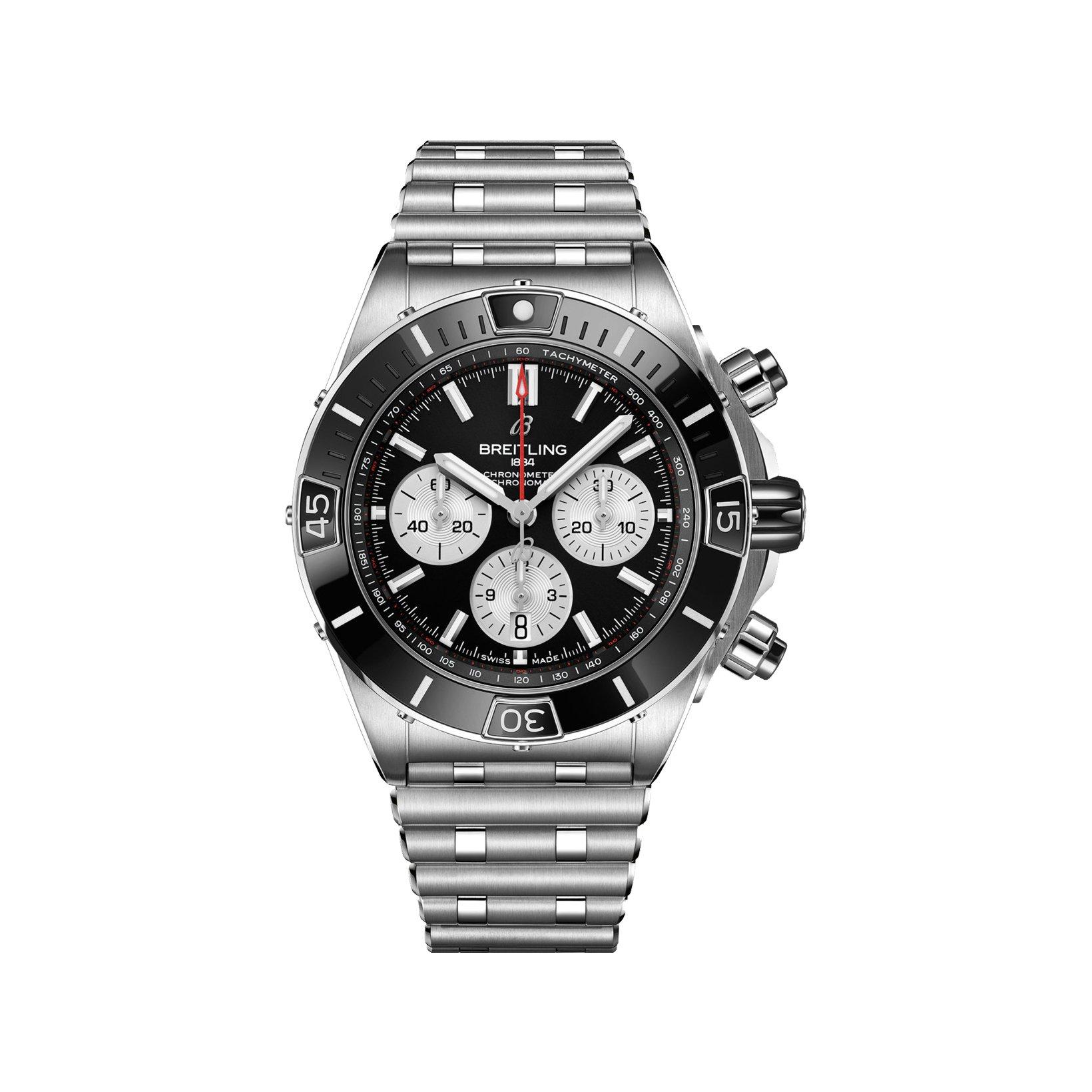 Breitling Chronomat B01 Automatic 44 mm Stainless Steel Watch  Black Dial  Stainless Steel Bracelet