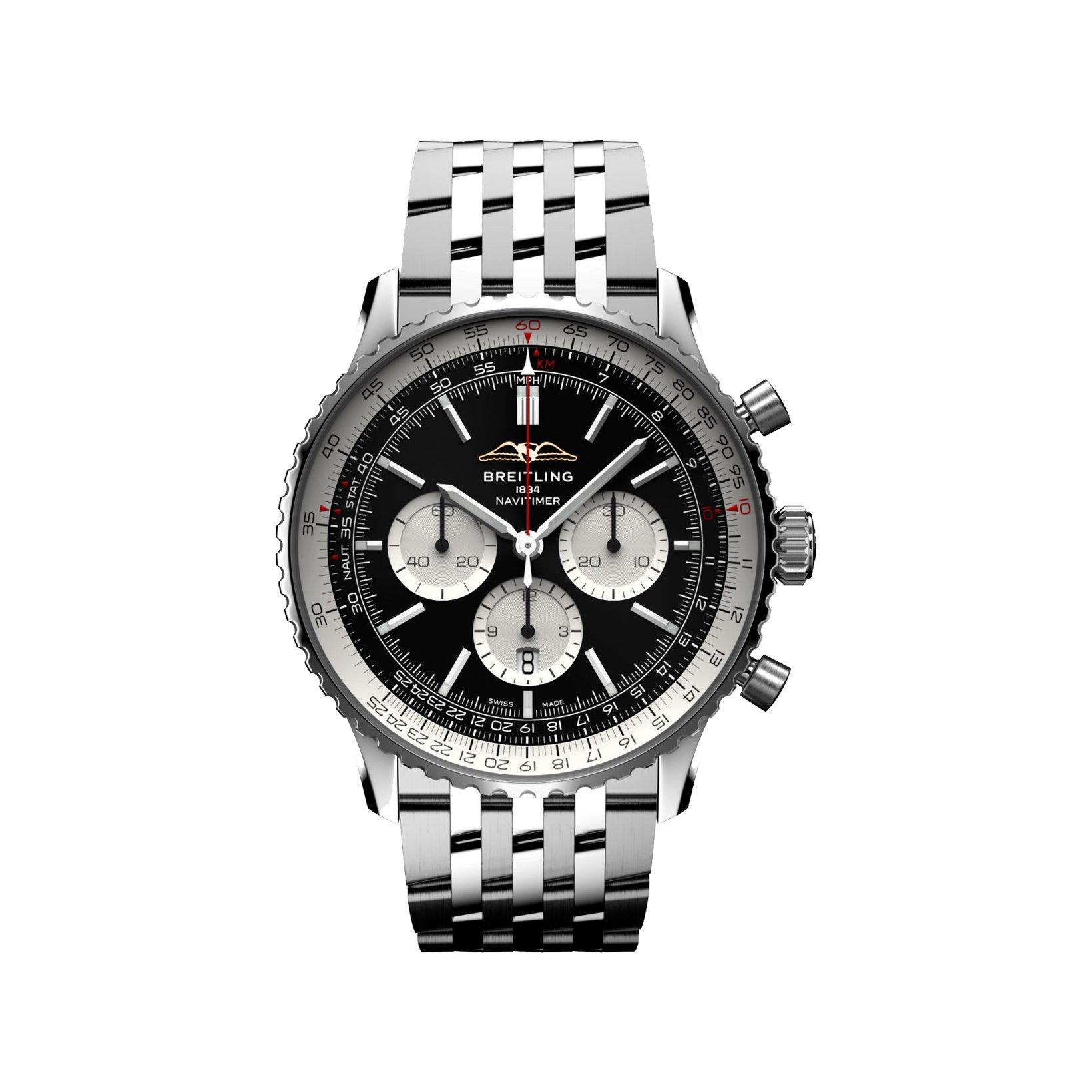 Breitling Navitimer B01 Automatic 46 mm Stainless Steel Watch  Black Dial  Stainless Steel Bracelet