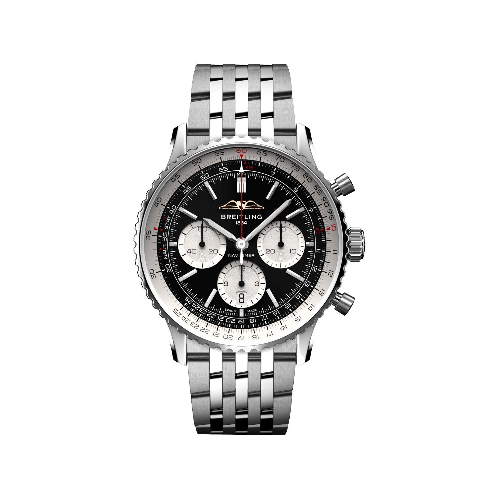 Breitling Navitimer B01 Automatic 43 mm Stainless Steel Watch  Black Dial  Stainless Steel Bracelet