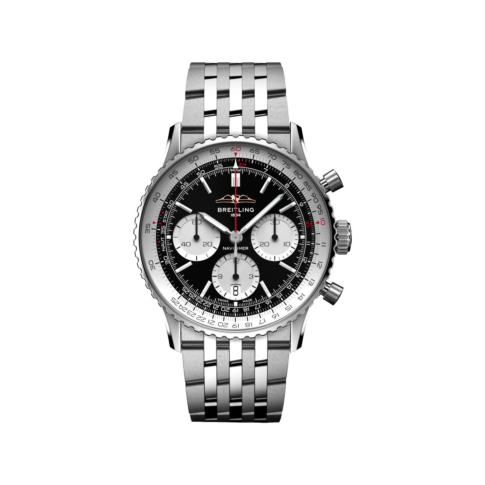 Breitling Navitimer B01 Automatic 41 mm Stainless Steel Watch  Black Dial  Stainless Steel Bracelet