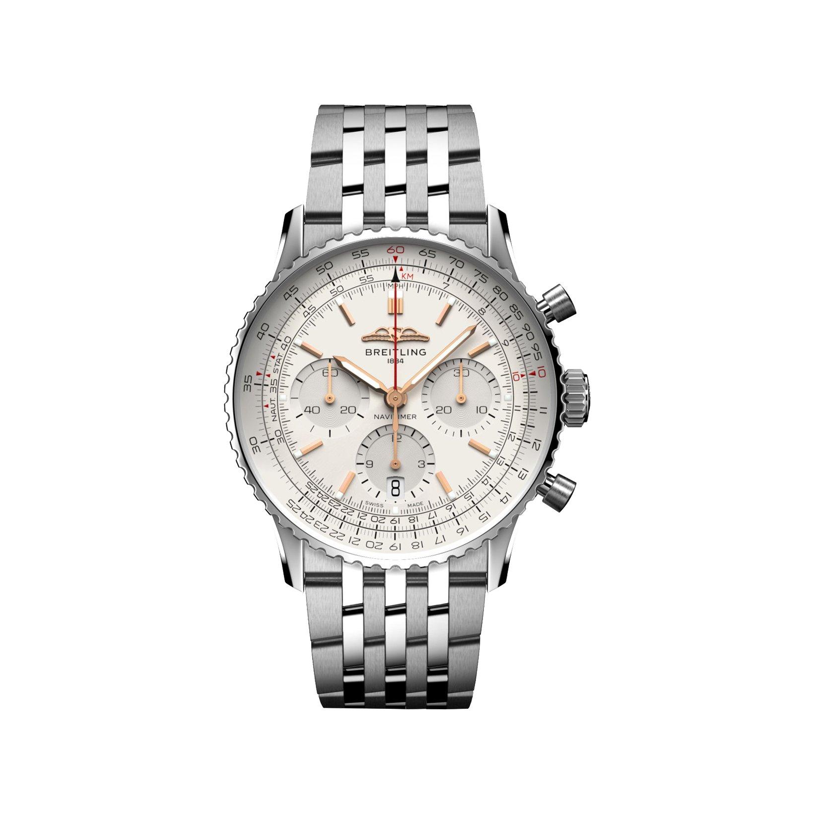 Breitling Navitimer B01 Automatic 41 mm Stainless Steel Watch  Cream Dial  Stainless Steel Bracelet
