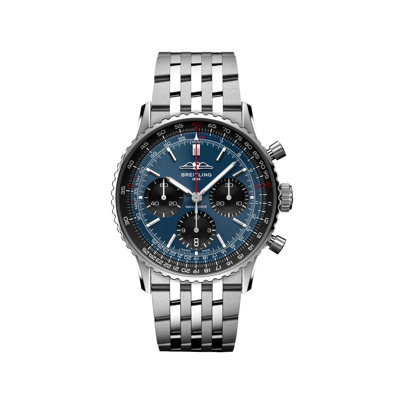 Breitling Navitimer B01 Automatic 41 mm Stainless Steel Watch  Blue Dial  Stainless Steel Bracelet