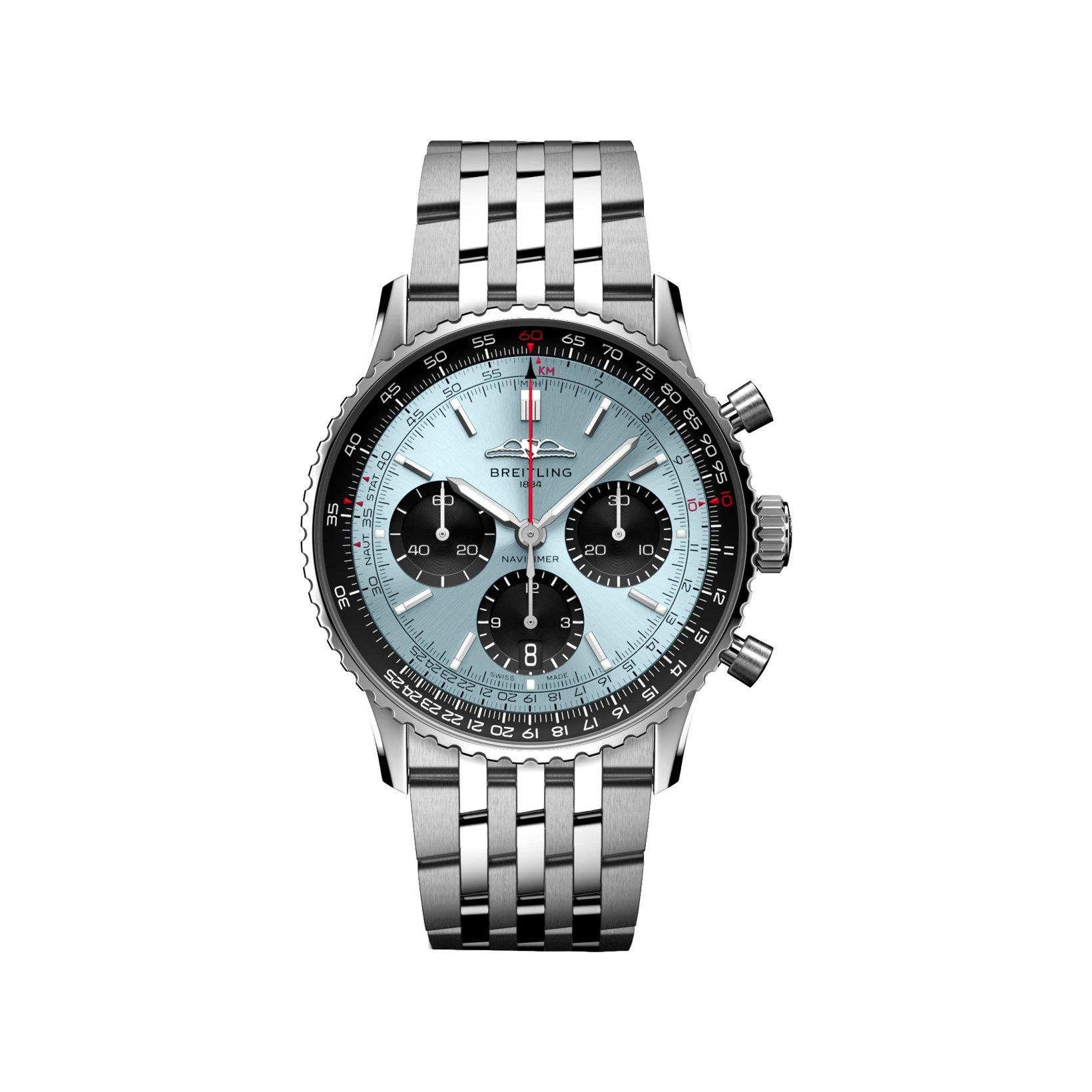 Breitling Navitimer B01 Automatic 41 mm Stainless Steel Watch  Ice Blue Dial  Stainless Steel Bracelet