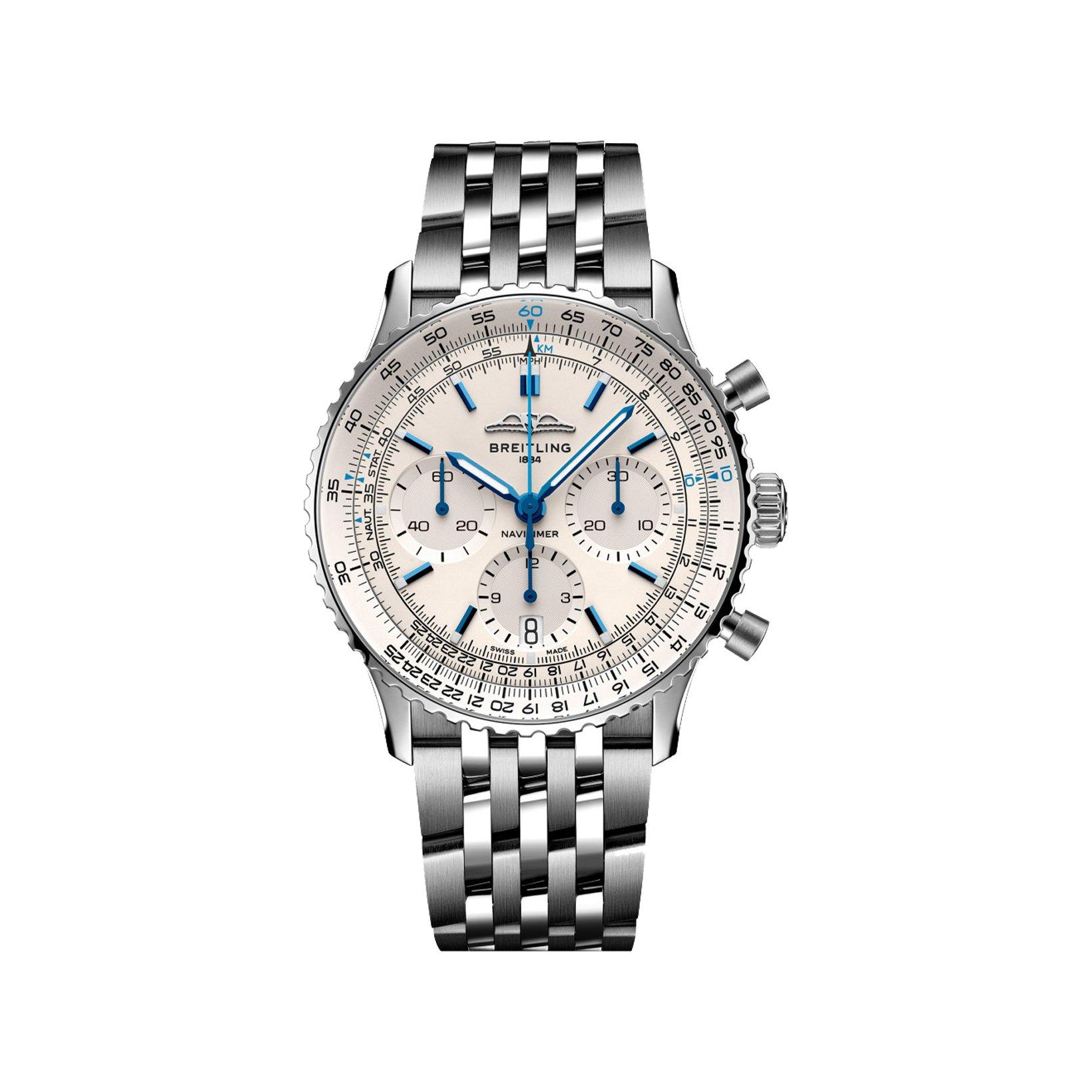 Breitling Navitimer B01 Automatic 41 mm Stainless Steel Watch  Cream Dial  Stainless Steel Bracelet