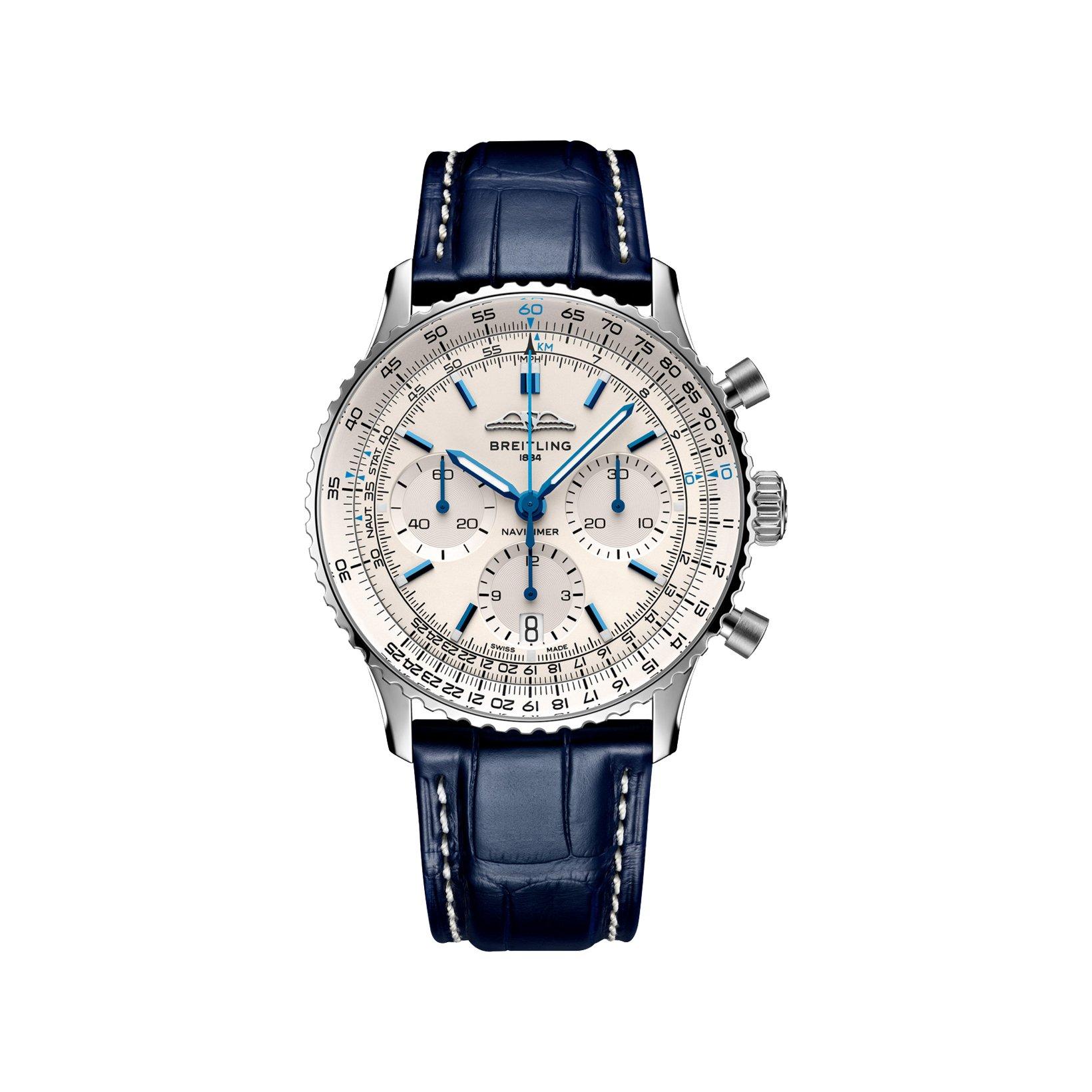 Breitling Navitimer B01 Automatic 41 mm Stainless Steel Watch  Cream Dial   Alligator Leather Strap