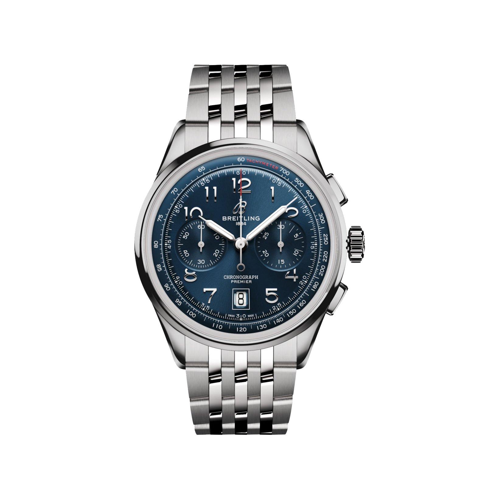Breitling Premier B01 Automatic 42 mm Stainless Steel Watch  Blue Dial  Stainless Steel Bracelet