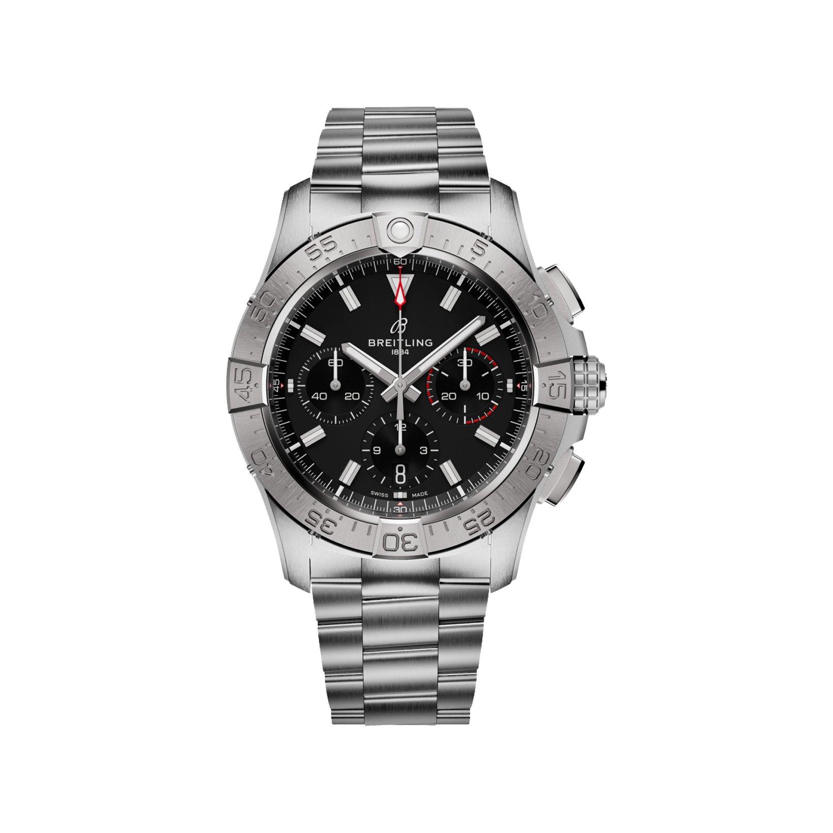 Breitling Avenger B01 Automatic 42 mm Stainless Steel Watch  Black Dial  Stainless Steel Bracelet