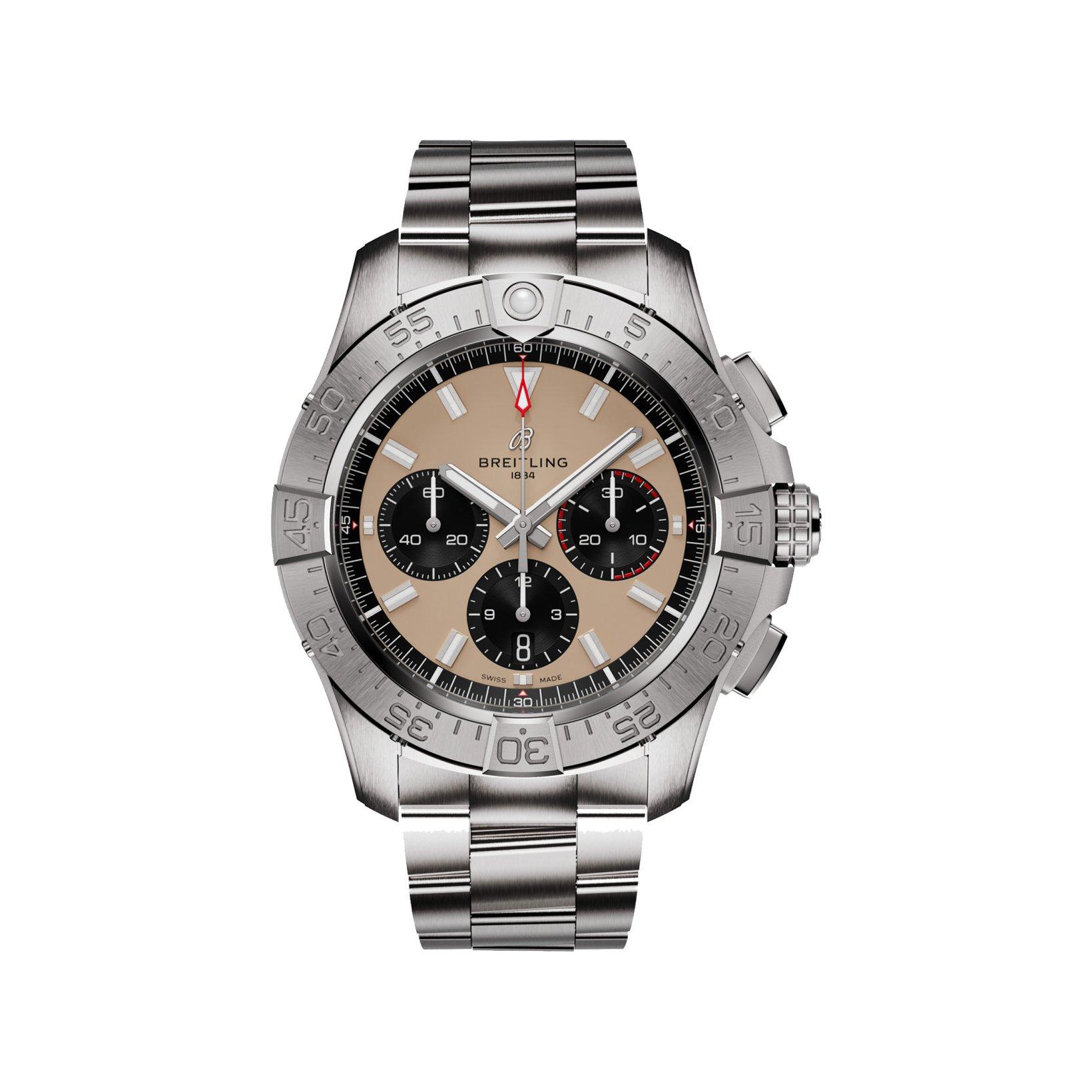 Breitling Avenger B01 Automatic 44 mm Stainless Steel Watch  Beige Dial  Stainless Steel Bracelet