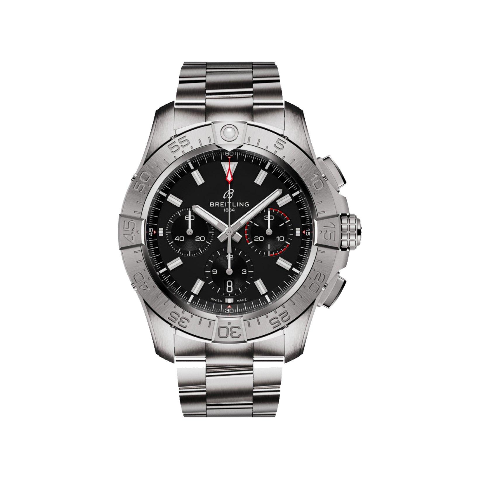 Breitling Avenger B01 Automatic 44 mm Stainless Steel Watch  Black Dial  Stainless Steel Bracelet