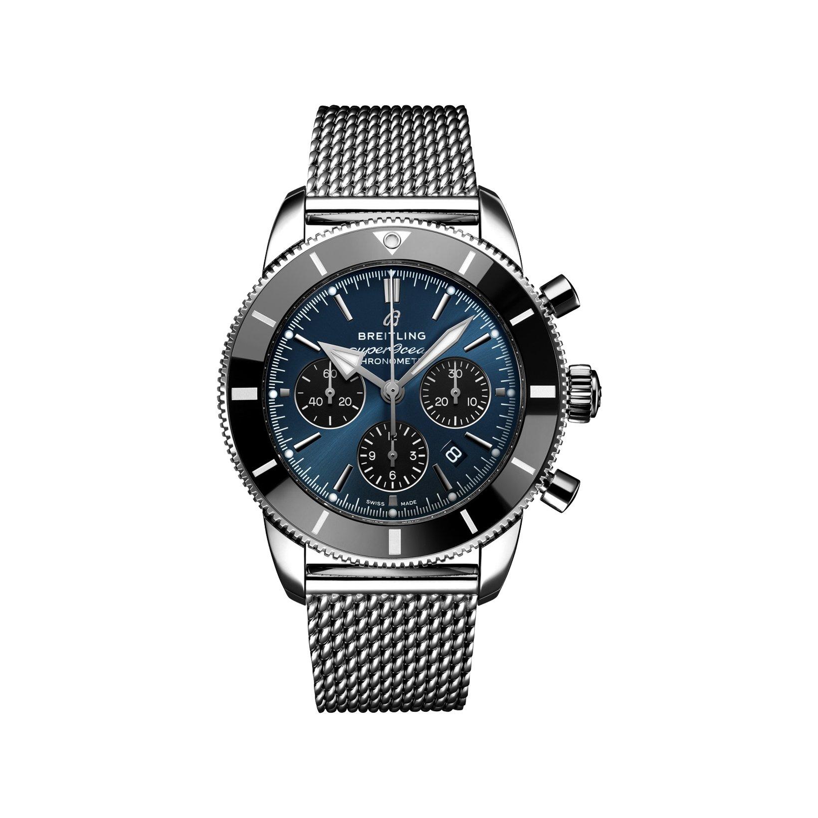 Breitling Superocean Heritage B01 Automatic 44 mm Stainless Steel Watch  Blue Dial  Stainless Steel Bracelet