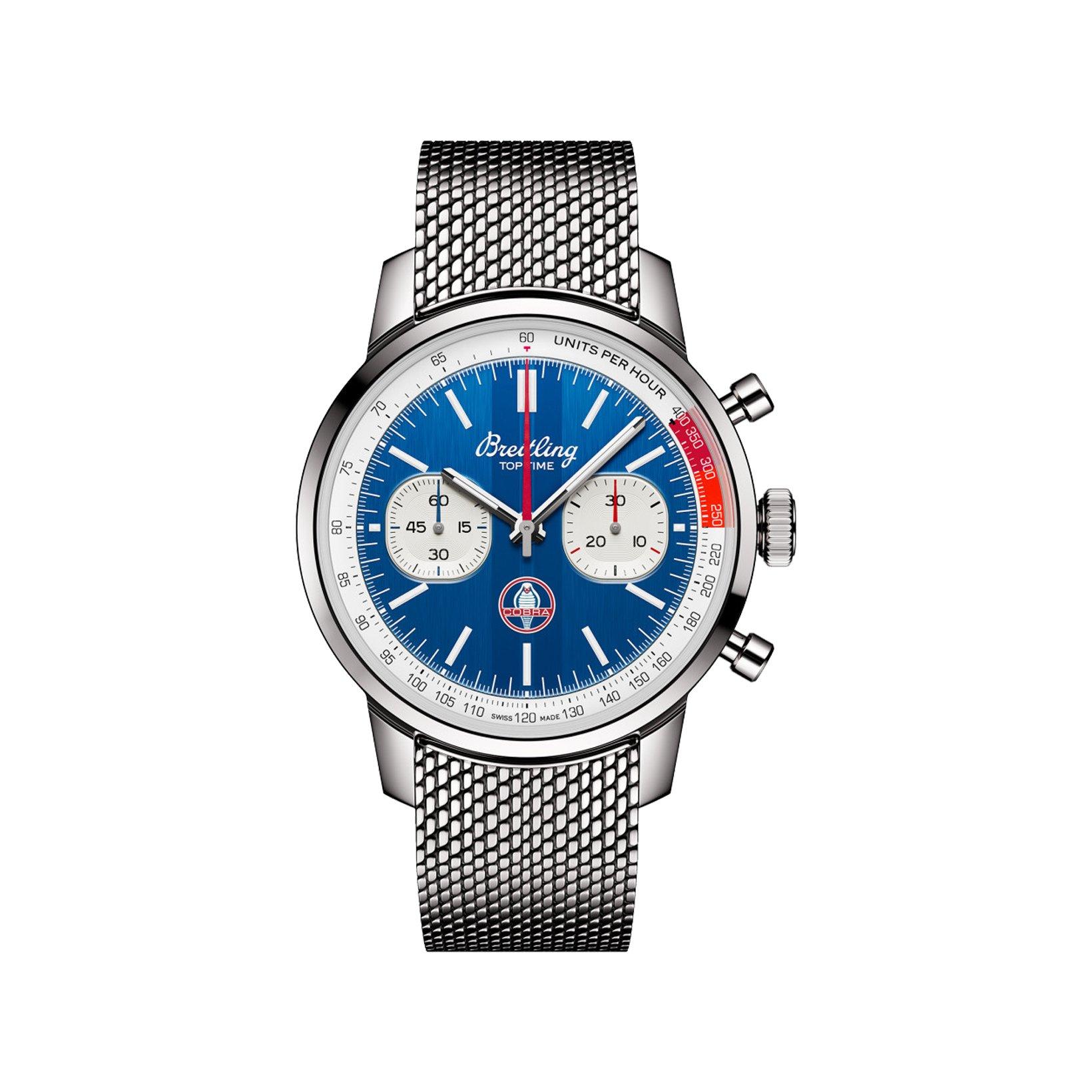 Breitling Top Time B01 Automatic 41 mm Stainless Steel Watch  Blue Dial  Stainless Steel Bracelet