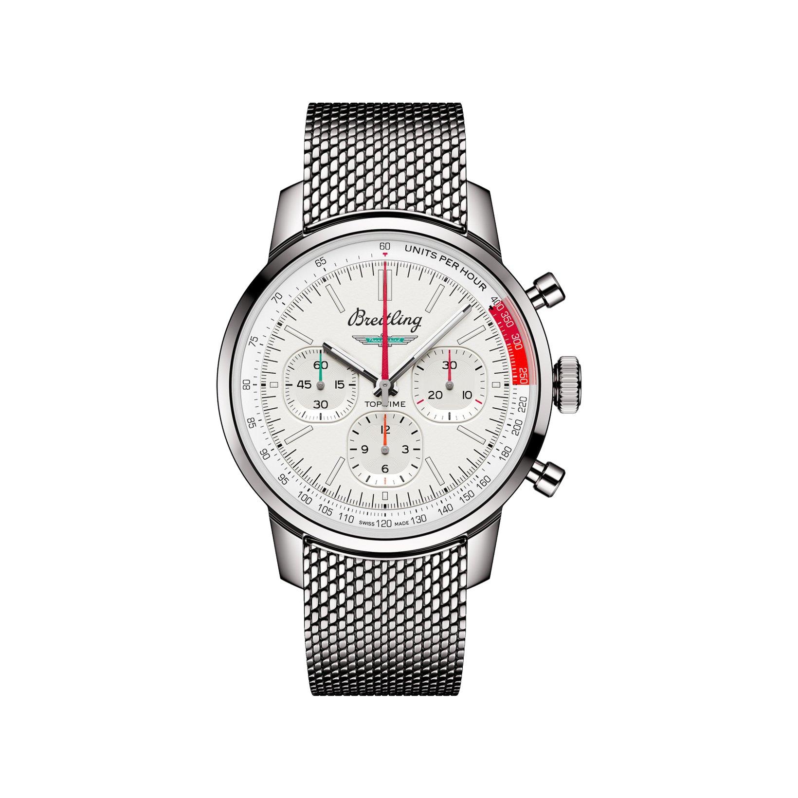 Breitling Top Time B01 Automatic 41 mm Stainless Steel Watch  White Dial  Stainless Steel Bracelet