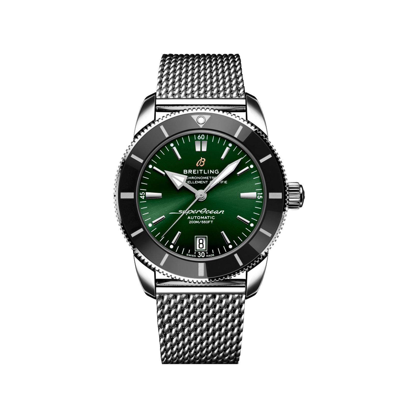 Breitling Superocean Heritage B20 Automatic 42 mm Stainless Steel Watch  Green Dial  Stainless Steel Bracelet