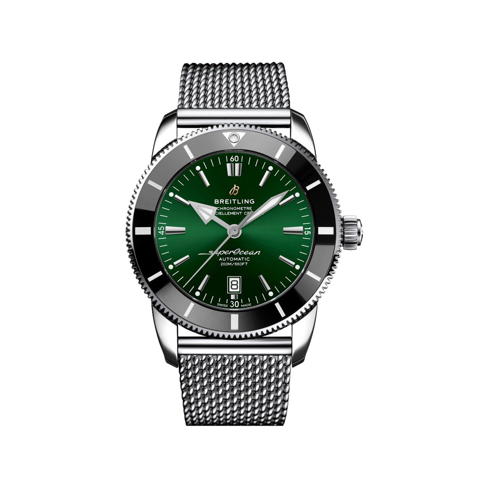Breitling Superocean Heritage B20 Automatic 46 mm Stainless Steel Watch  Green Dial  Stainless Steel Bracelet