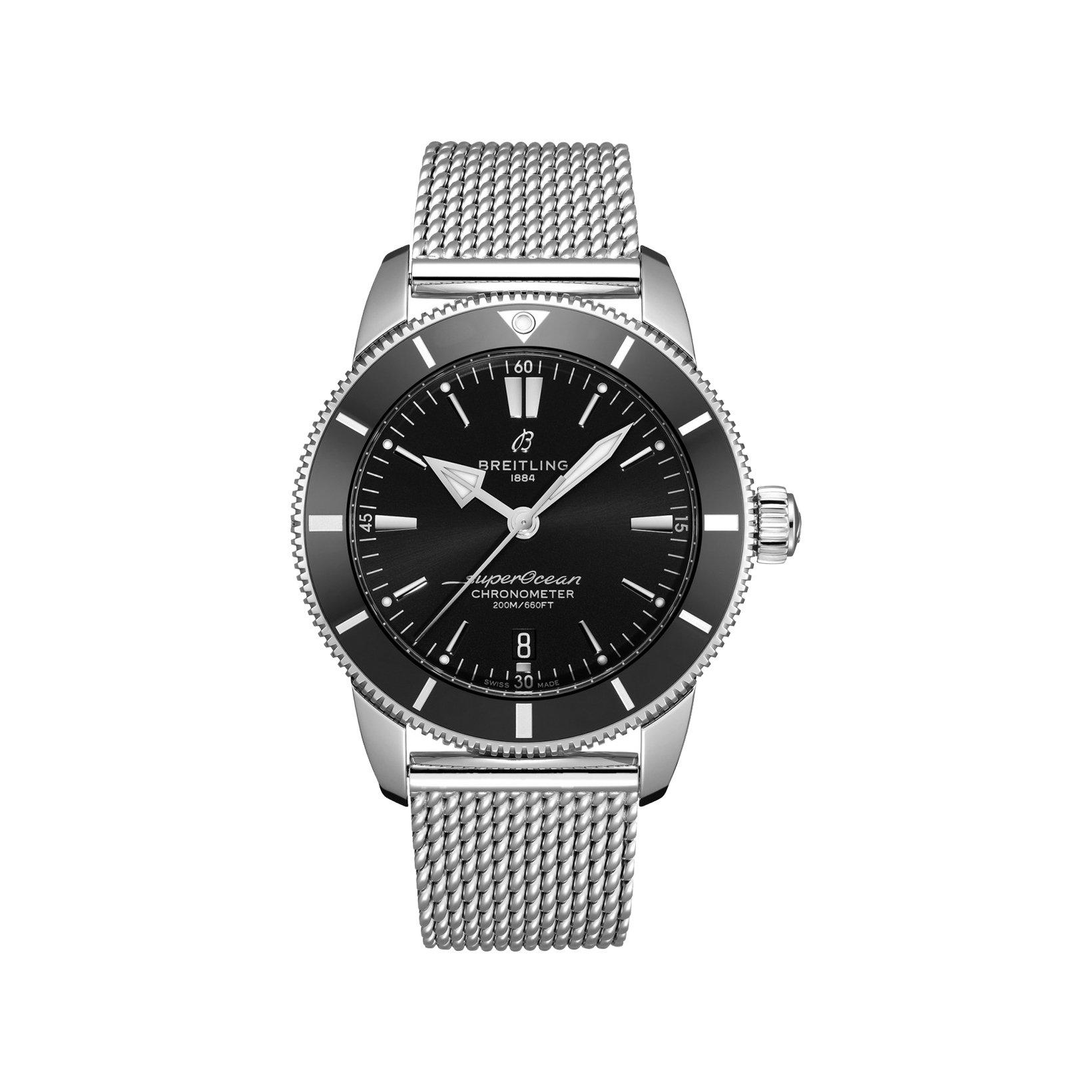 Breitling Superocean Heritage B20 Automatic 44 mm Stainless Steel Watch  Black Dial  Stainless Steel Bracelet