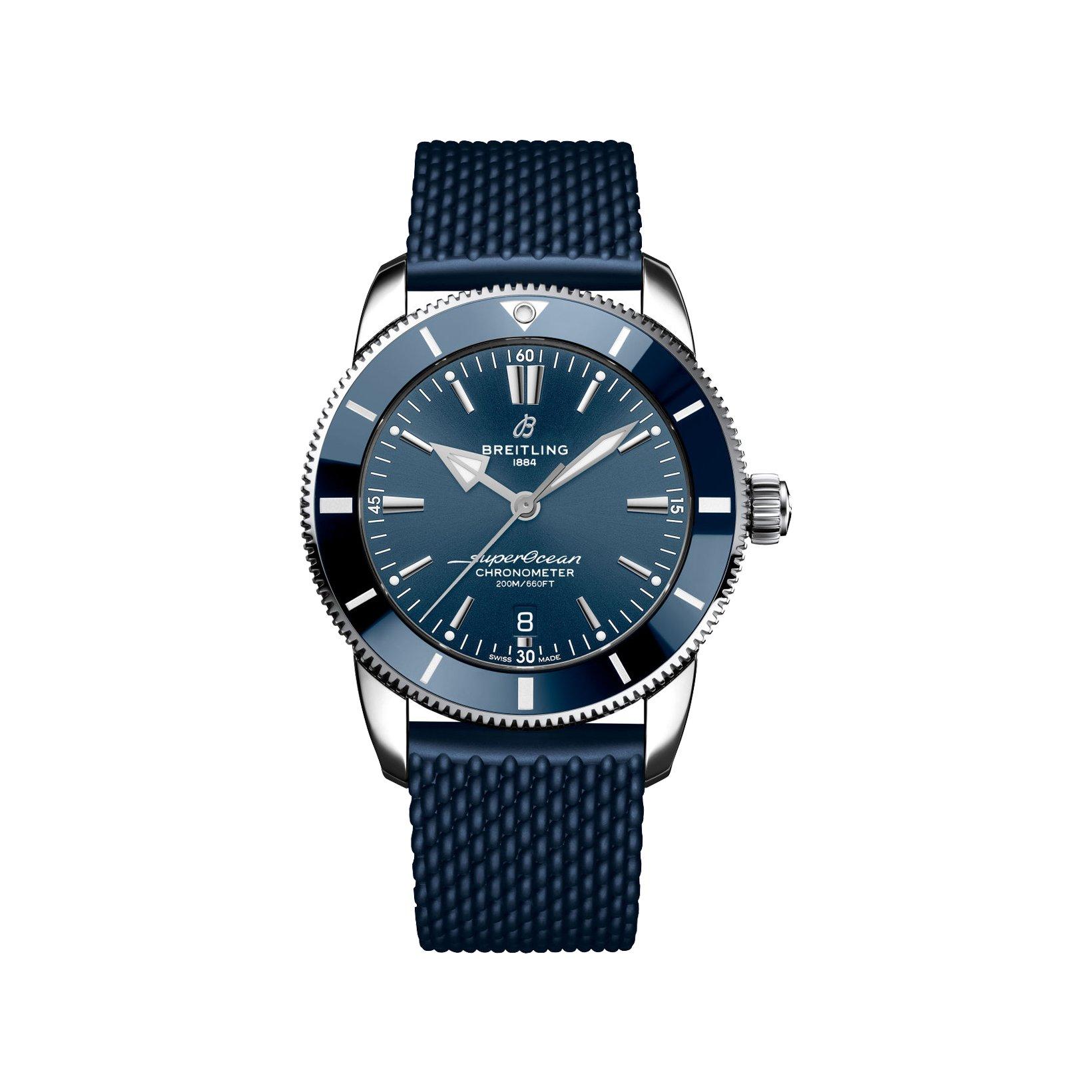 Breitling Superocean Heritage B20 Automatic 44 mm Stainless Steel Watch  Blue Dial   Rubber Strap