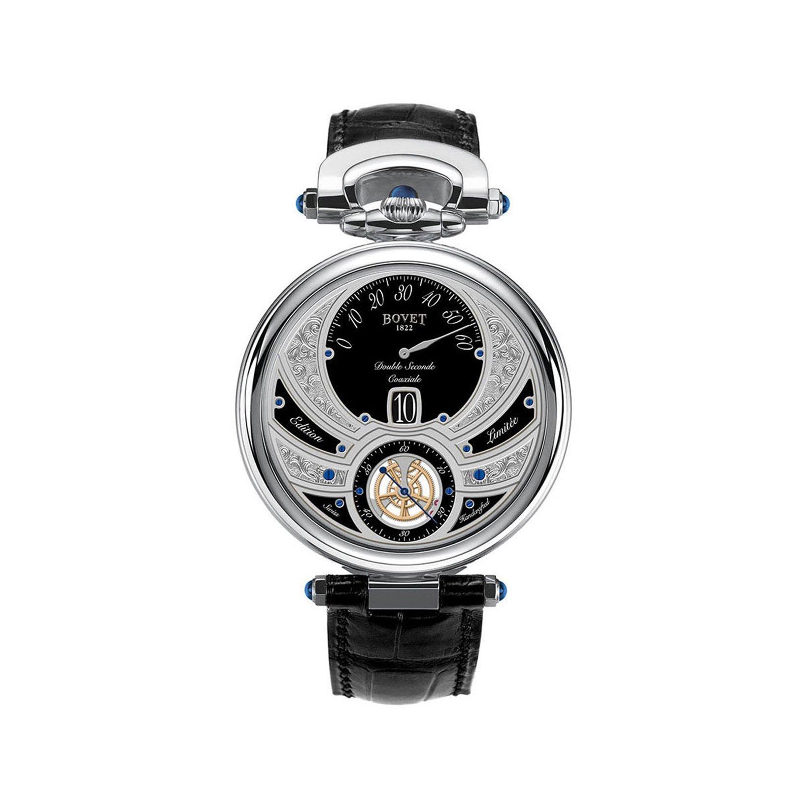 Bovet Fleurier Virtuoso V Manual Winding 43 mm White Gold Watch  Black Dial   Croco Leather Strap