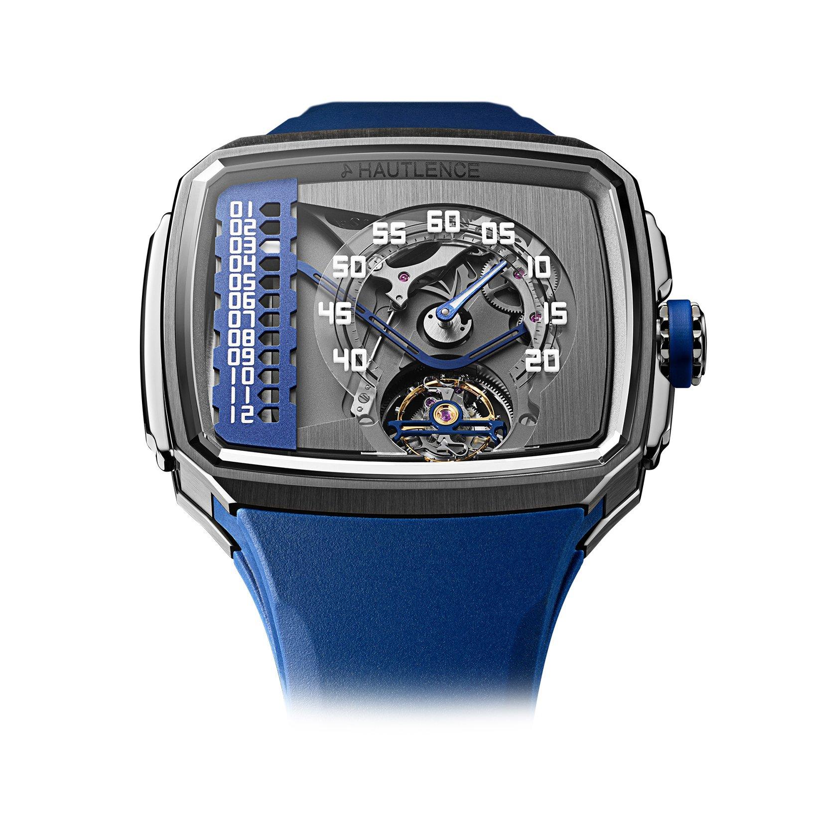 Hautlence Linear Series 1 Automatic 43x50.8 mm Stainless Steel Watch  Grey Dial   Rubber Strap