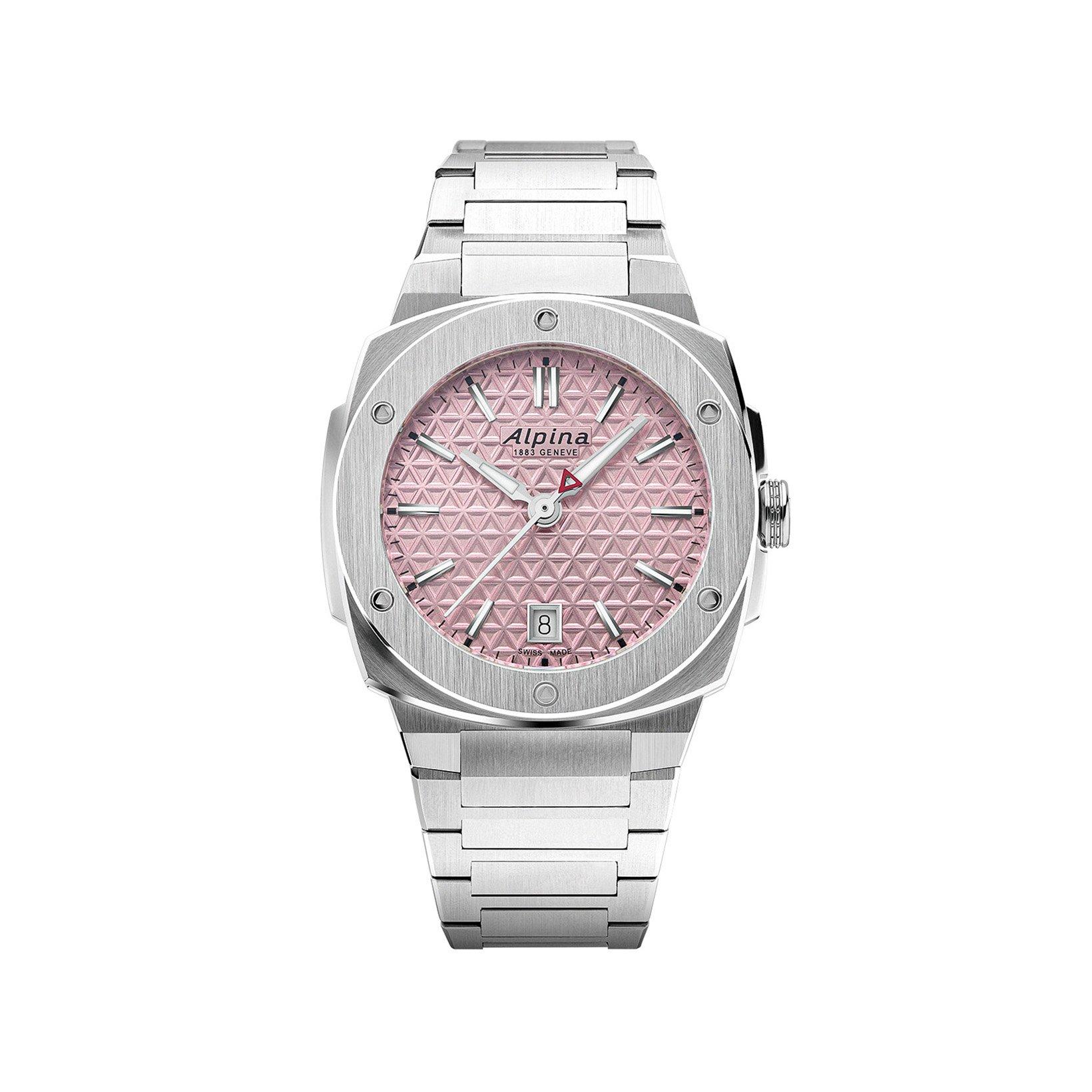 Alpina Alpiner Extreme Quartz 34x35.2 mm Stainless Steel Watch  Pink Dial  Stainless Steel Bracelet