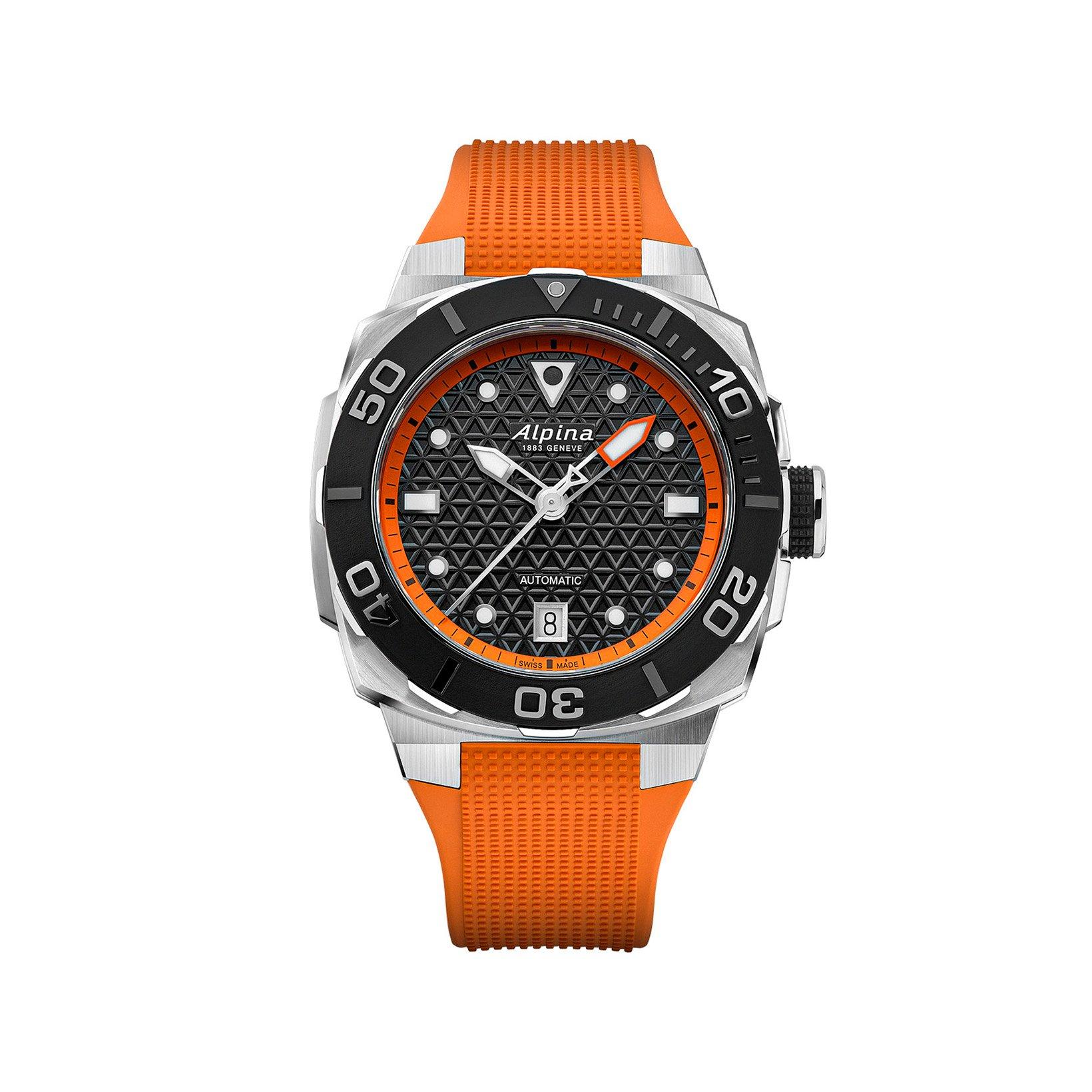 Alpina Seastrong Extreme Automatic 39x40.5 mm Stainless Steel Watch  Black Dial   Rubber Strap