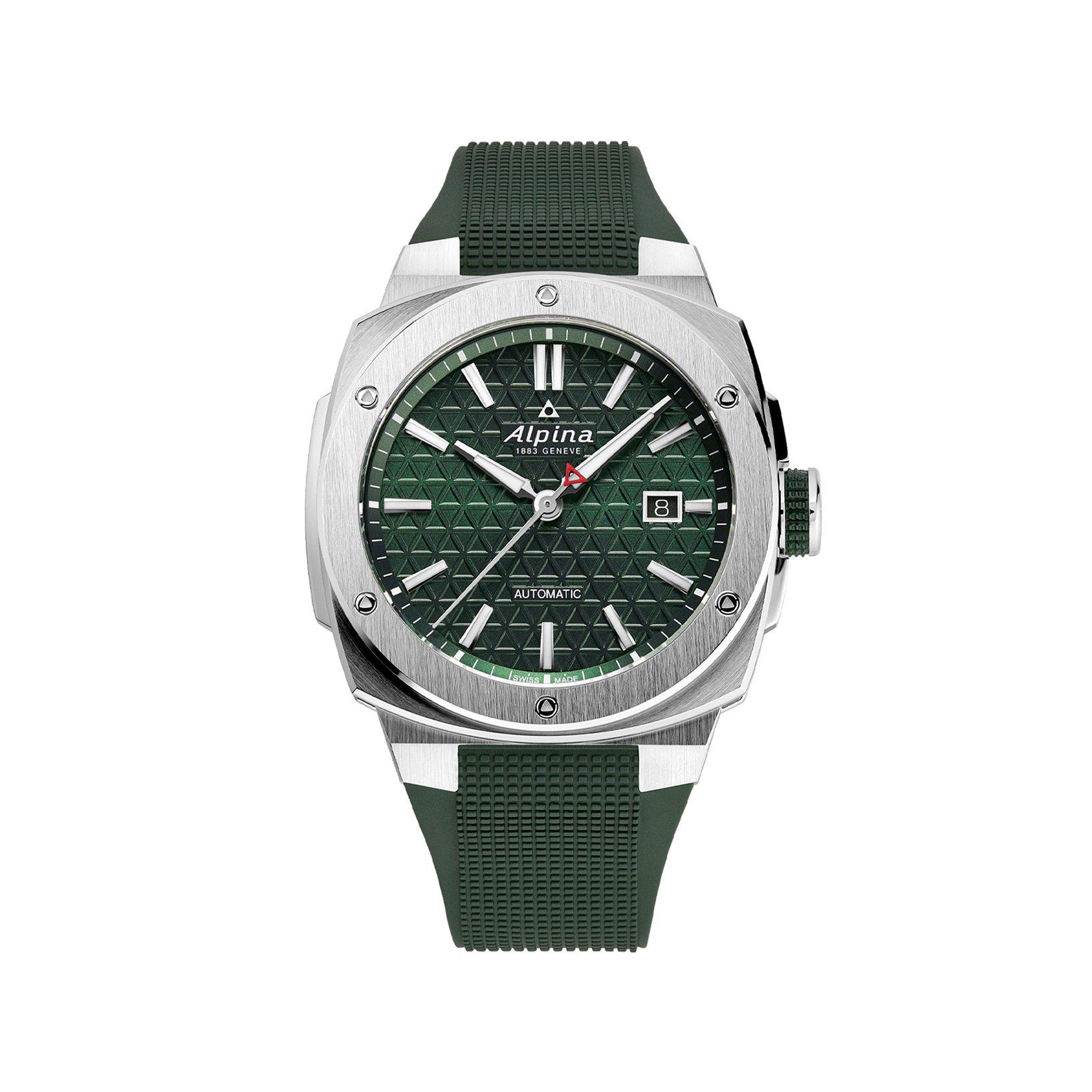 Alpina Alpiner Extreme Automatic 41x42.5 mm Stainless Steel Watch  Green Dial   Rubber Strap