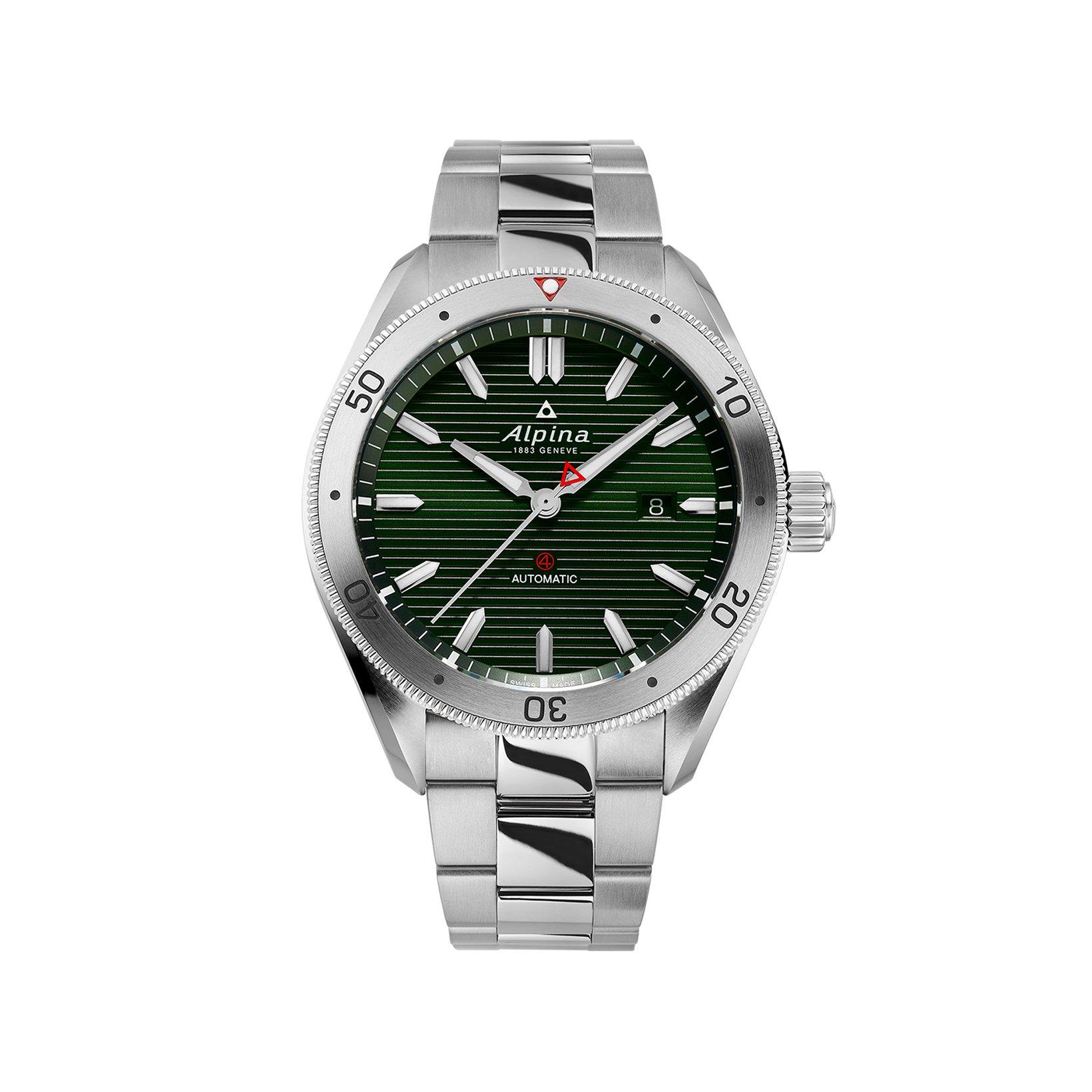 Alpina Alpiner 4 Automatic 44 mm Stainless Steel Watch  Green Dial  Stainless Steel Bracelet