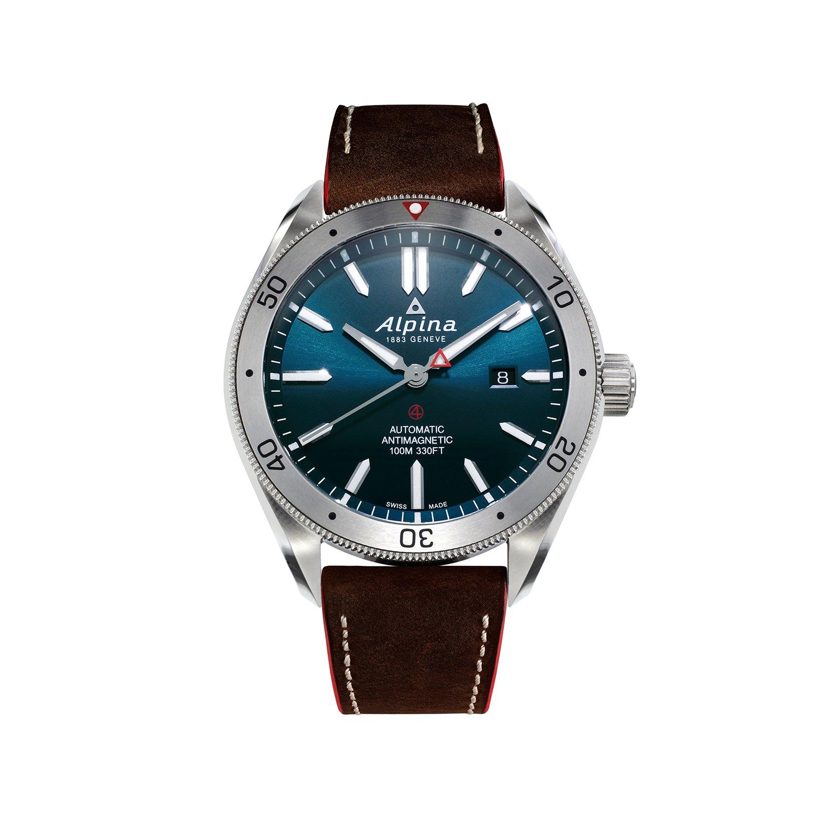Alpina Alpiner 4 Automatic 44 mm Stainless Steel Watch  Blue Dial   Leather Strap
