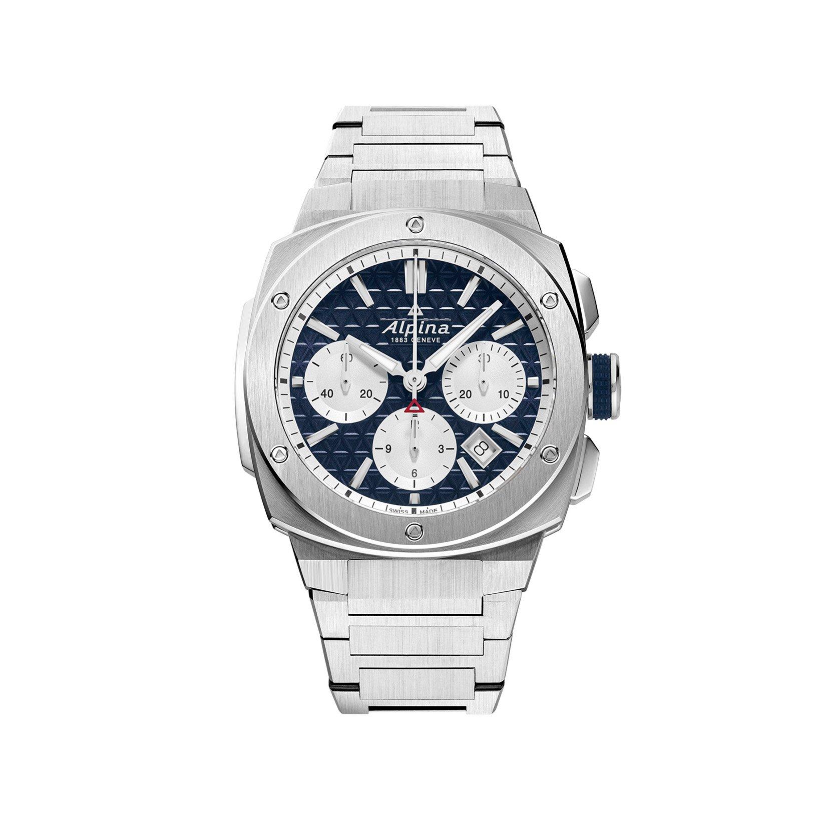 Alpina Alpiner Extreme Chronograph Automatic 41x42.5 mm Stainless Steel Watch  Blue Dial  Stainless Steel Bracelet