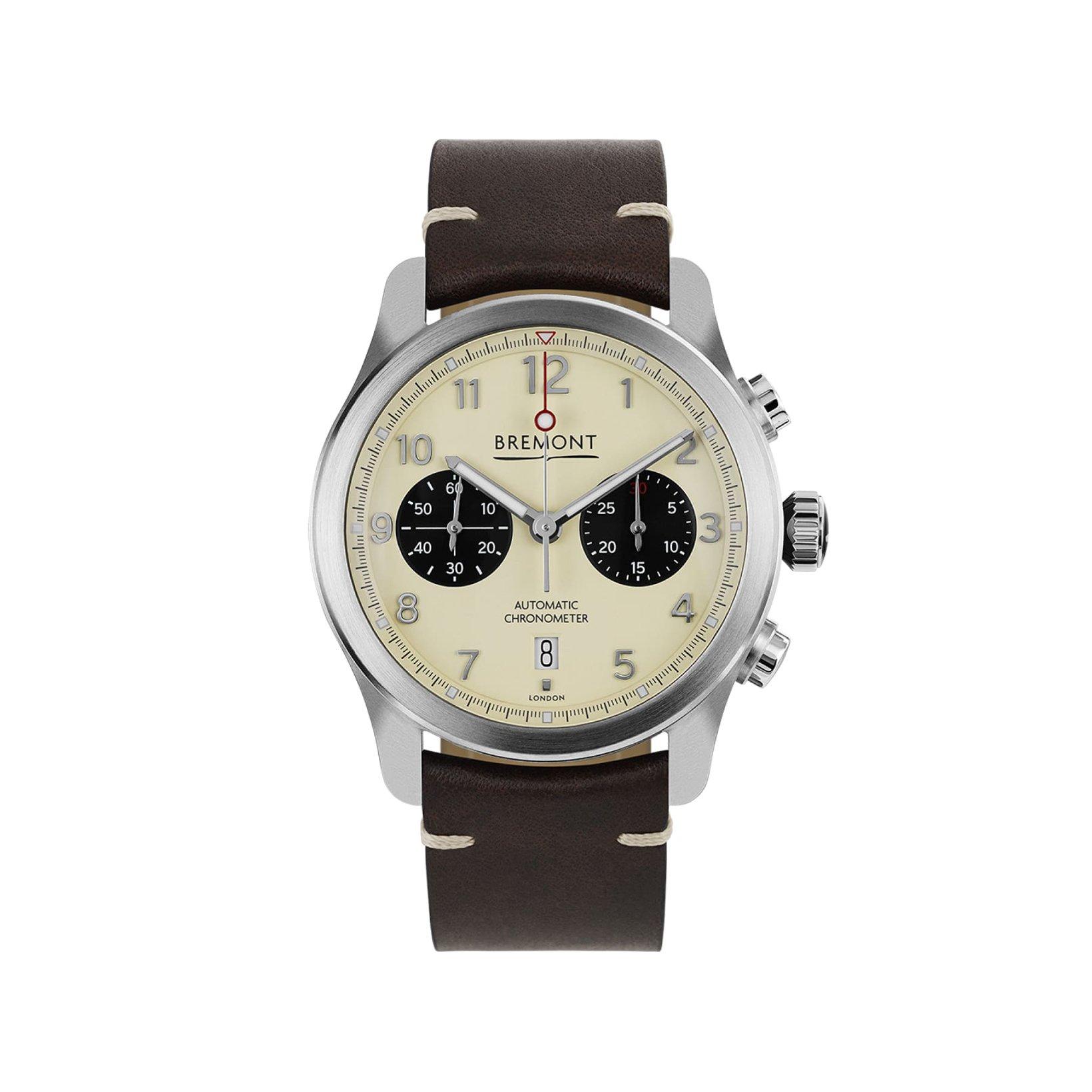 Bremont Altitude Alt1-C Automatic 43 mm Stainless Steel Watch  Cream Dial   Calf Skin Leather Strap