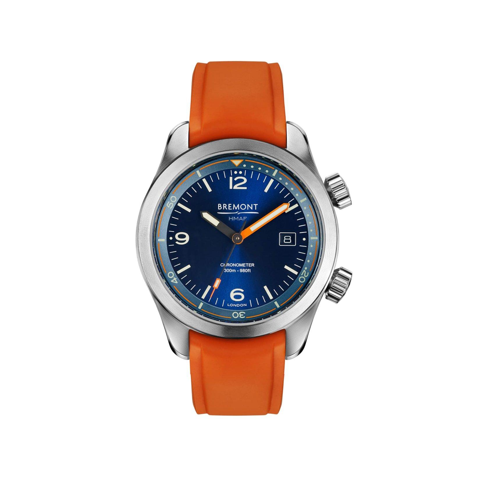 Bremont Altitude Azure Automatic 42 mm Stainless Steel Watch  Blue And Black Dial   Rubber Strap