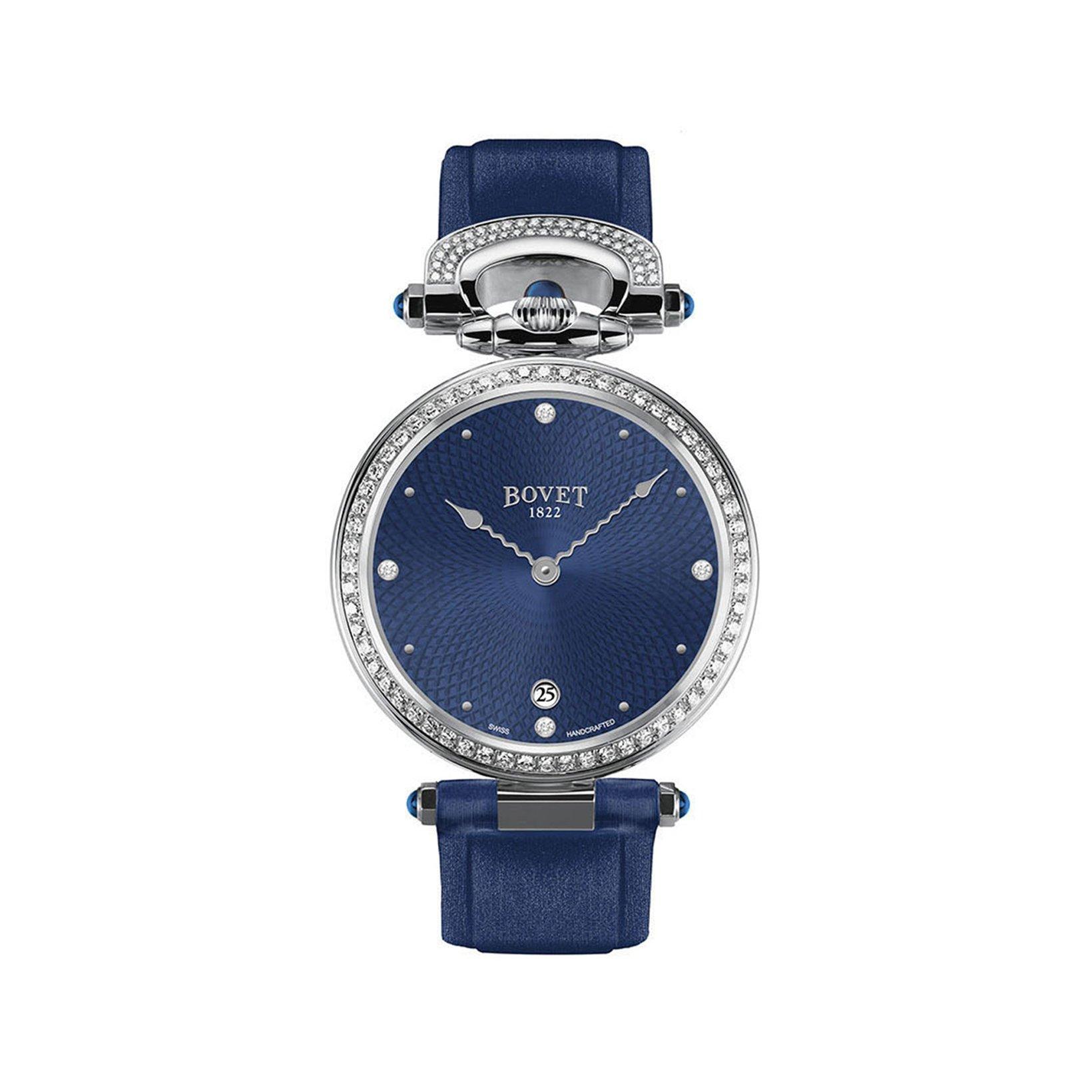 Bovet Fleurier Miss Audrey Automatic 36 mm Stainless Steel Watch  Blue Dial   Croco Leather Strap